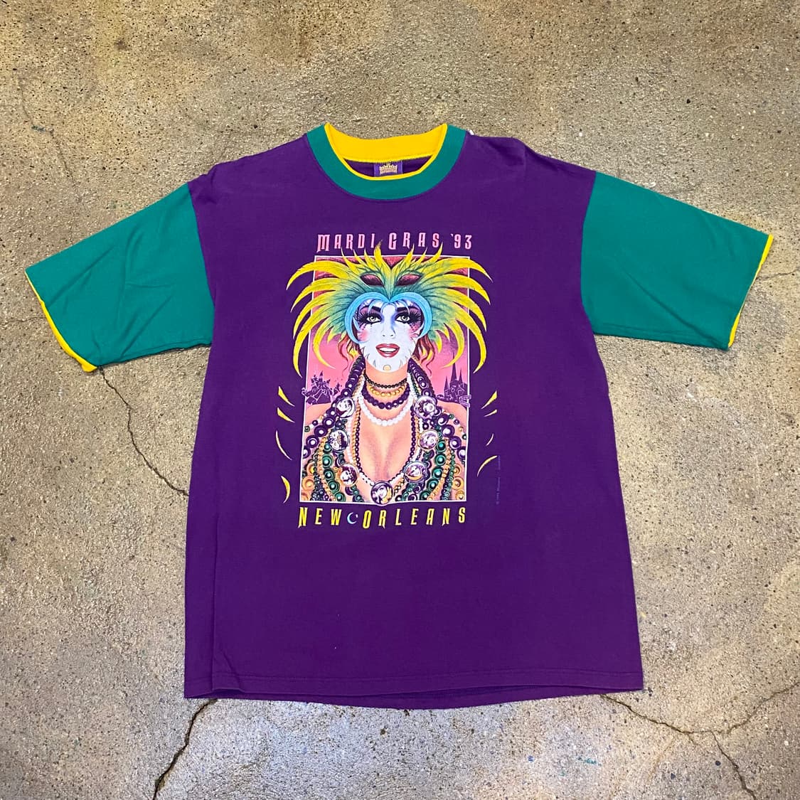 미국 빈티지 마르디그라스 MARDY GRAS 프린팅 락티셔츠 상품이미지2