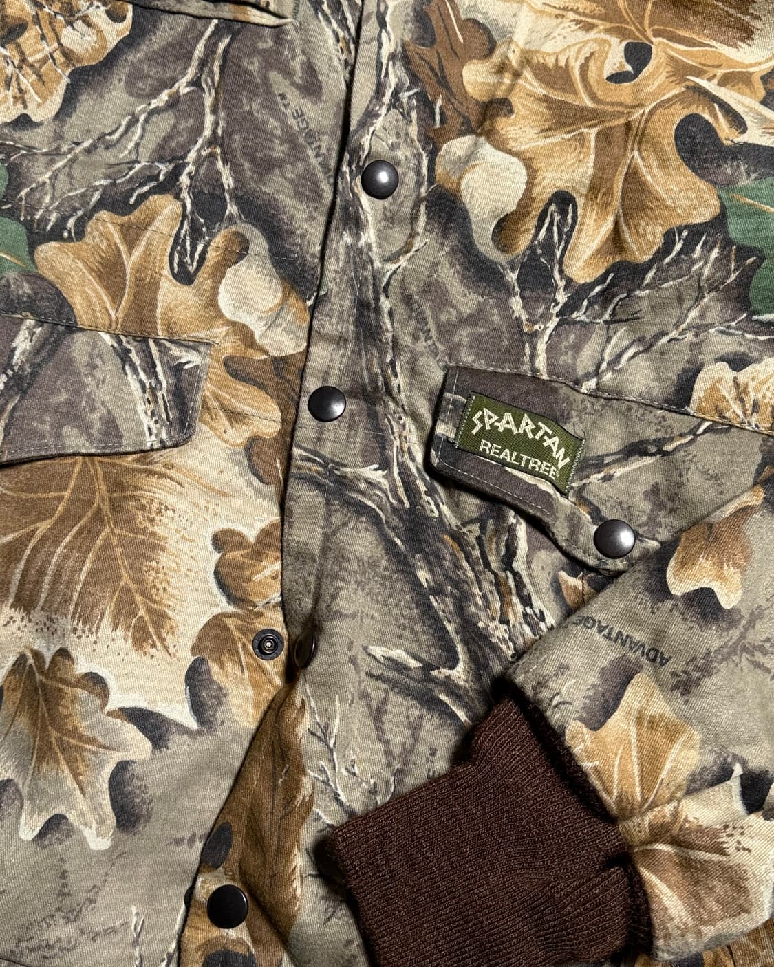 90‘s 스파르탄 코튼우드 카모 패턴 봄버 자켓 L 상품이미지3