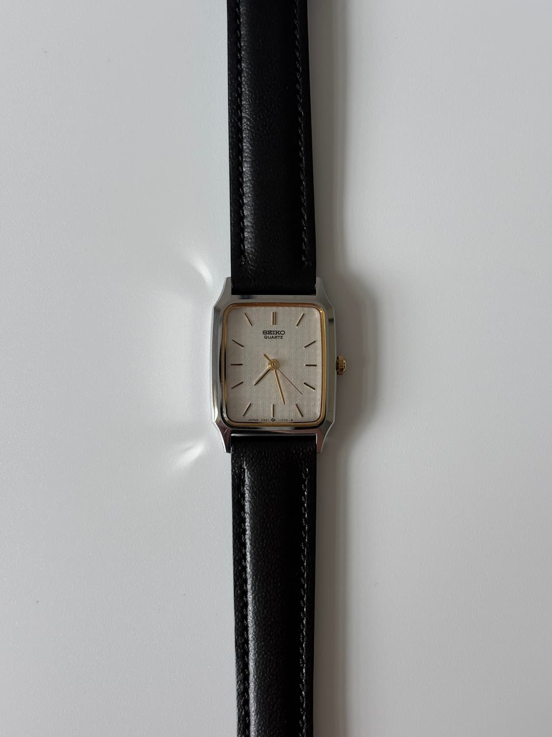 1980년대 빈티지시계 텍스처 다이얼 실버 탱크 쿼츠 여성 상품이미지4