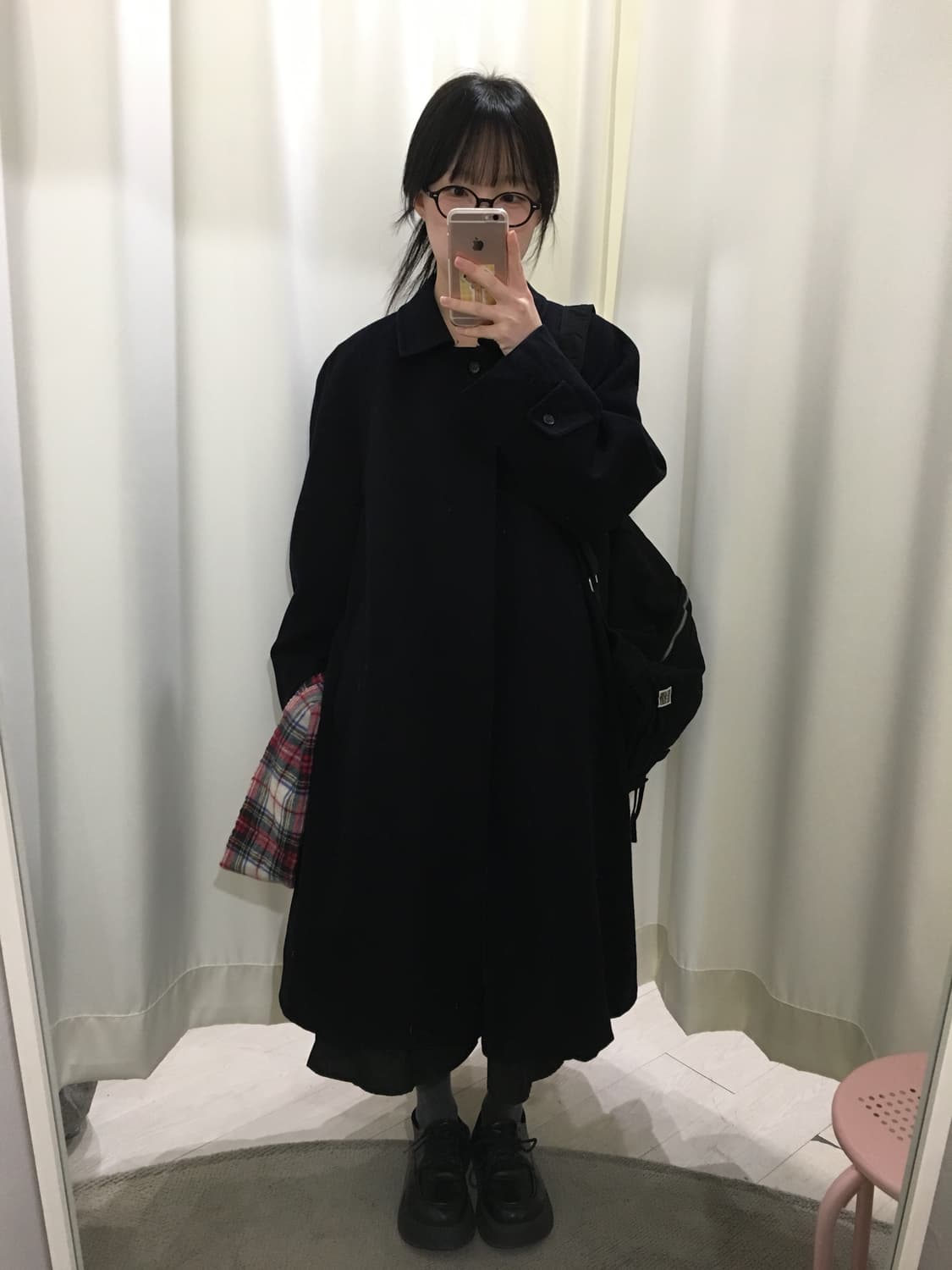 다크네이비 캐시미어 롱코트 상품이미지2