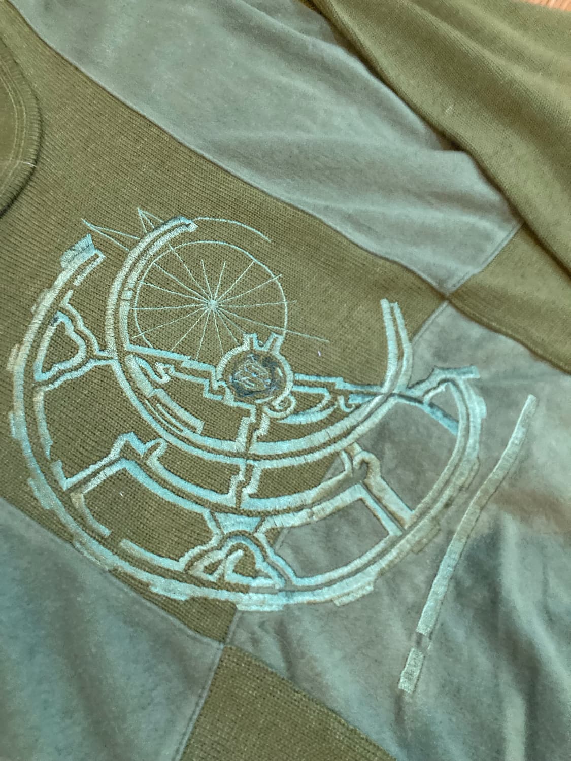 JPN vtg 니트 벨벳 블럭 탑 상품이미지5