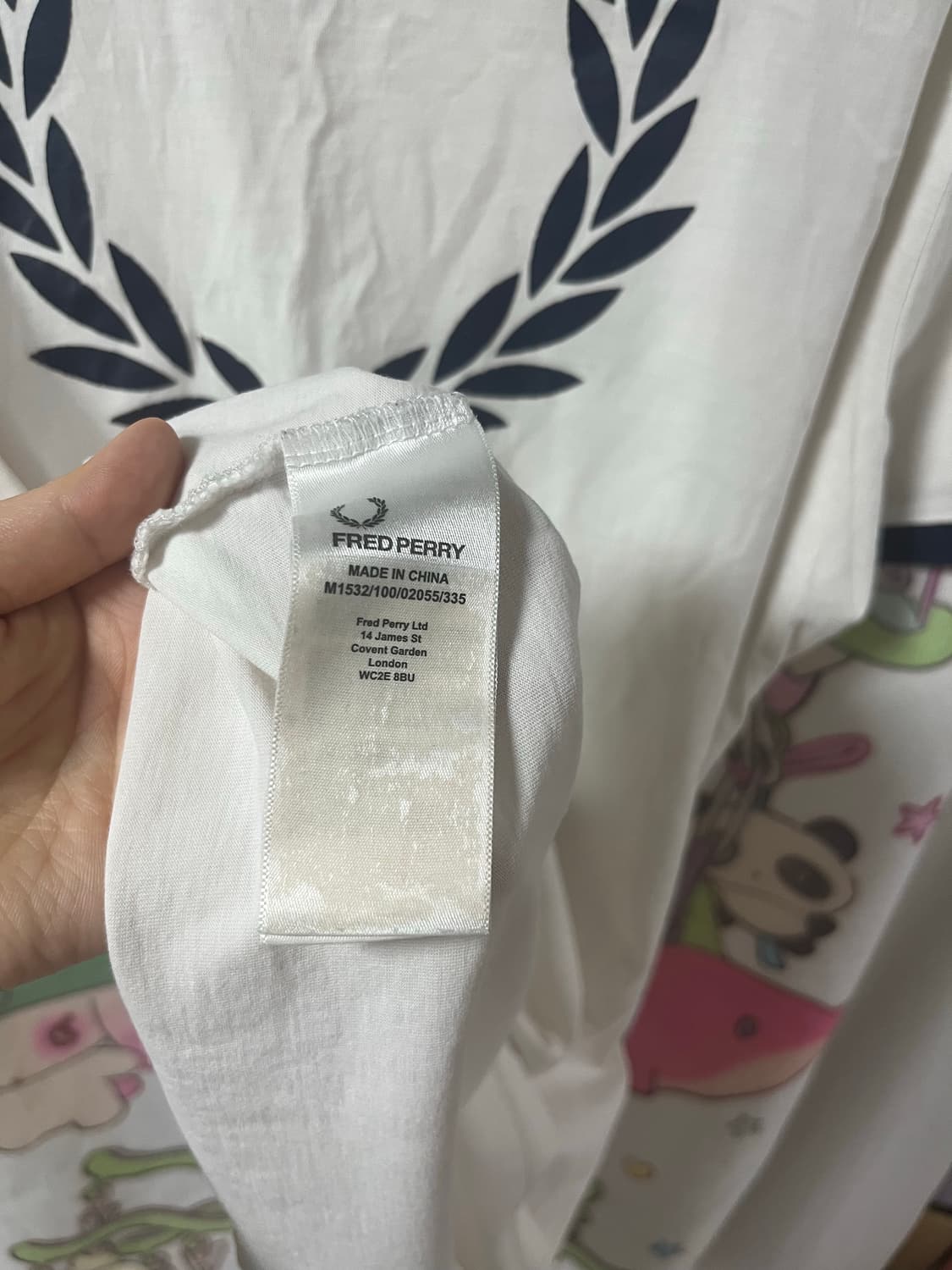프레드페리 화이트 네이비 링거티 XL 상품이미지3