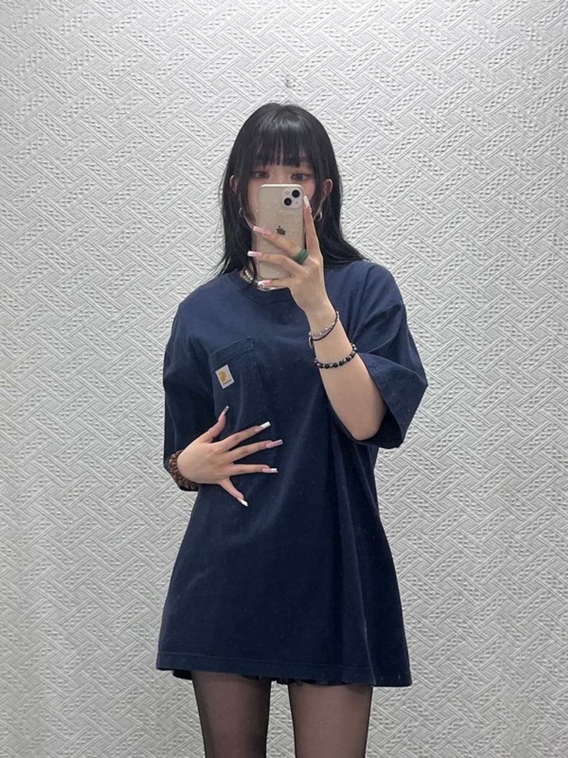 칼하트 빈티지 모던 캐주얼 박스로고 포켓 반팔티 L C12178 상품이미지2