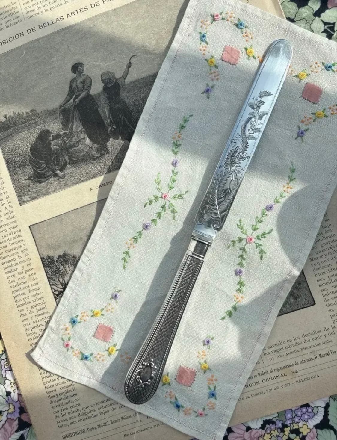 [레어]빅토리아시대 앤틱 실버플레이트 버터나이프 상품이미지1