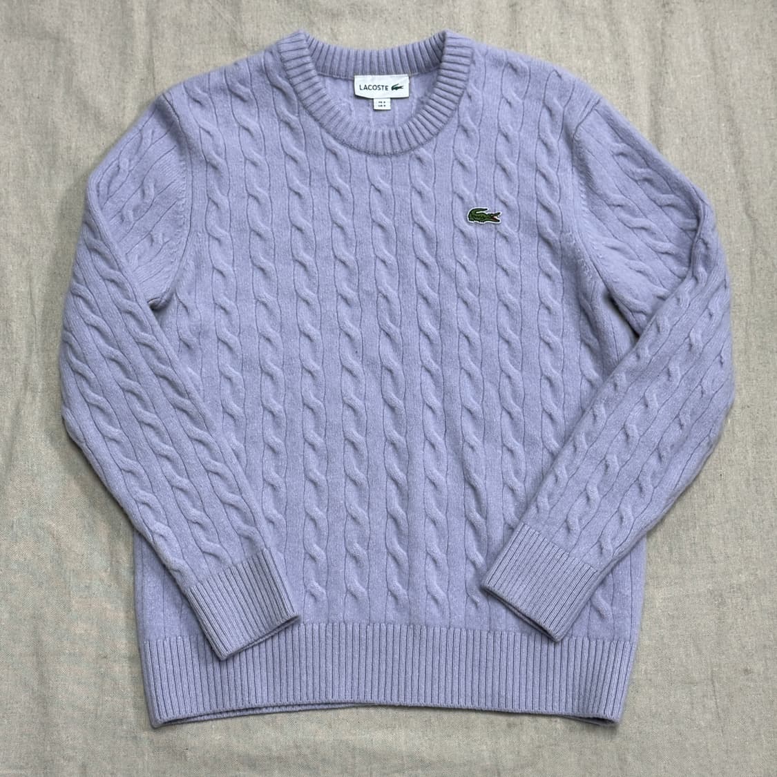 라코스테 캐시미어 라벤더 케이블 니트 S 상품이미지1