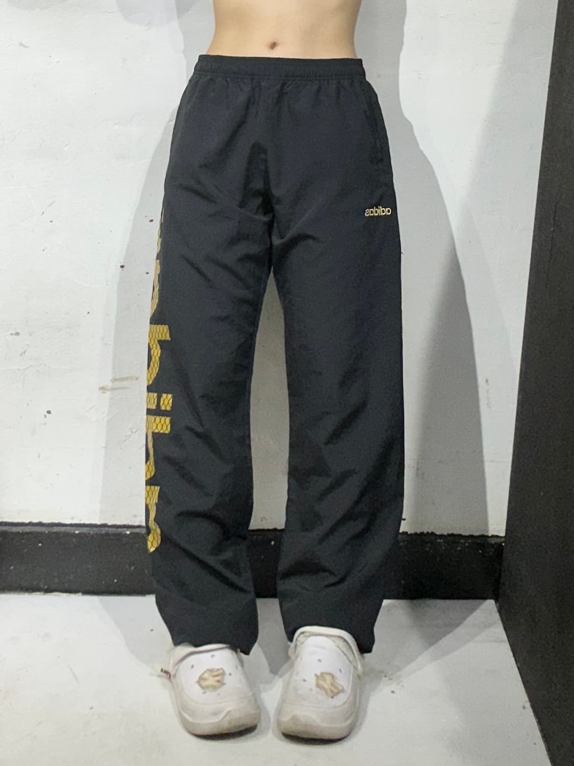 아디다스 와이드 블랙 골드 빅 로고 추리닝 바지 트레이닝 팬츠 M 상품이미지2