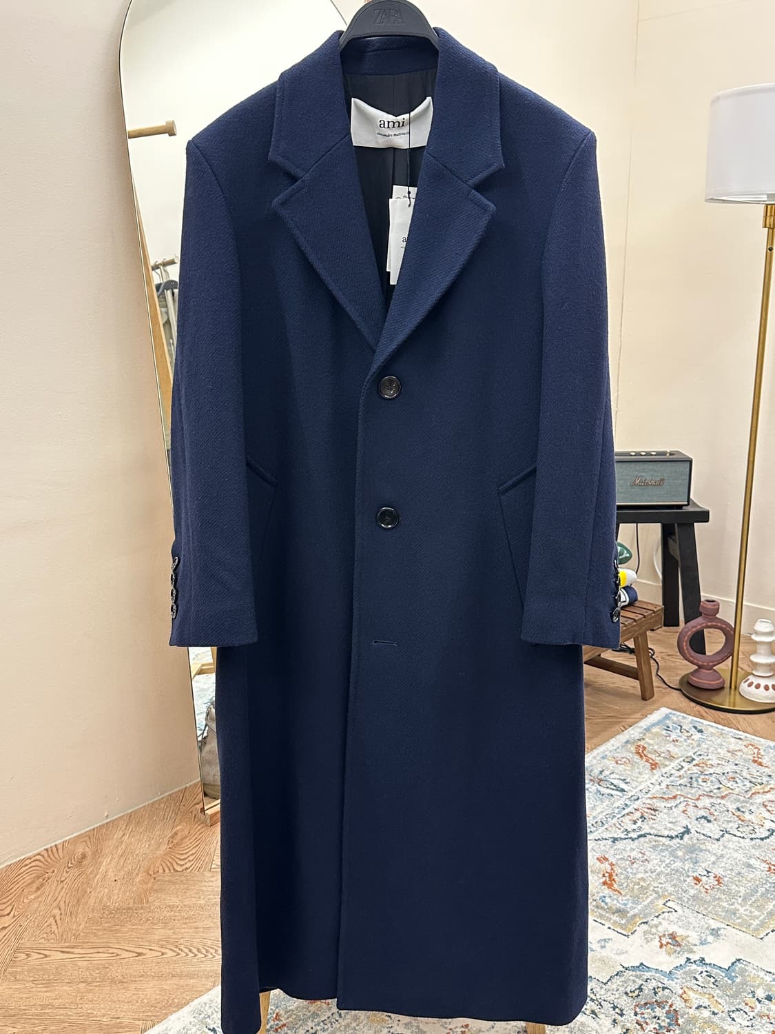 [새제품] AMI 아미 오버사이즈 울코트 네이비 40 상품이미지1