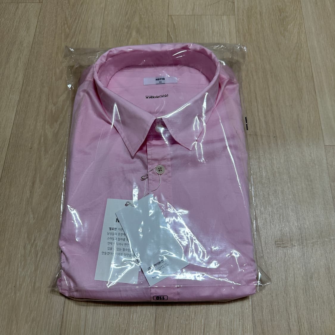 새상품 110 노티그 세미오버핏 셔츠 핑크 상품이미지6
