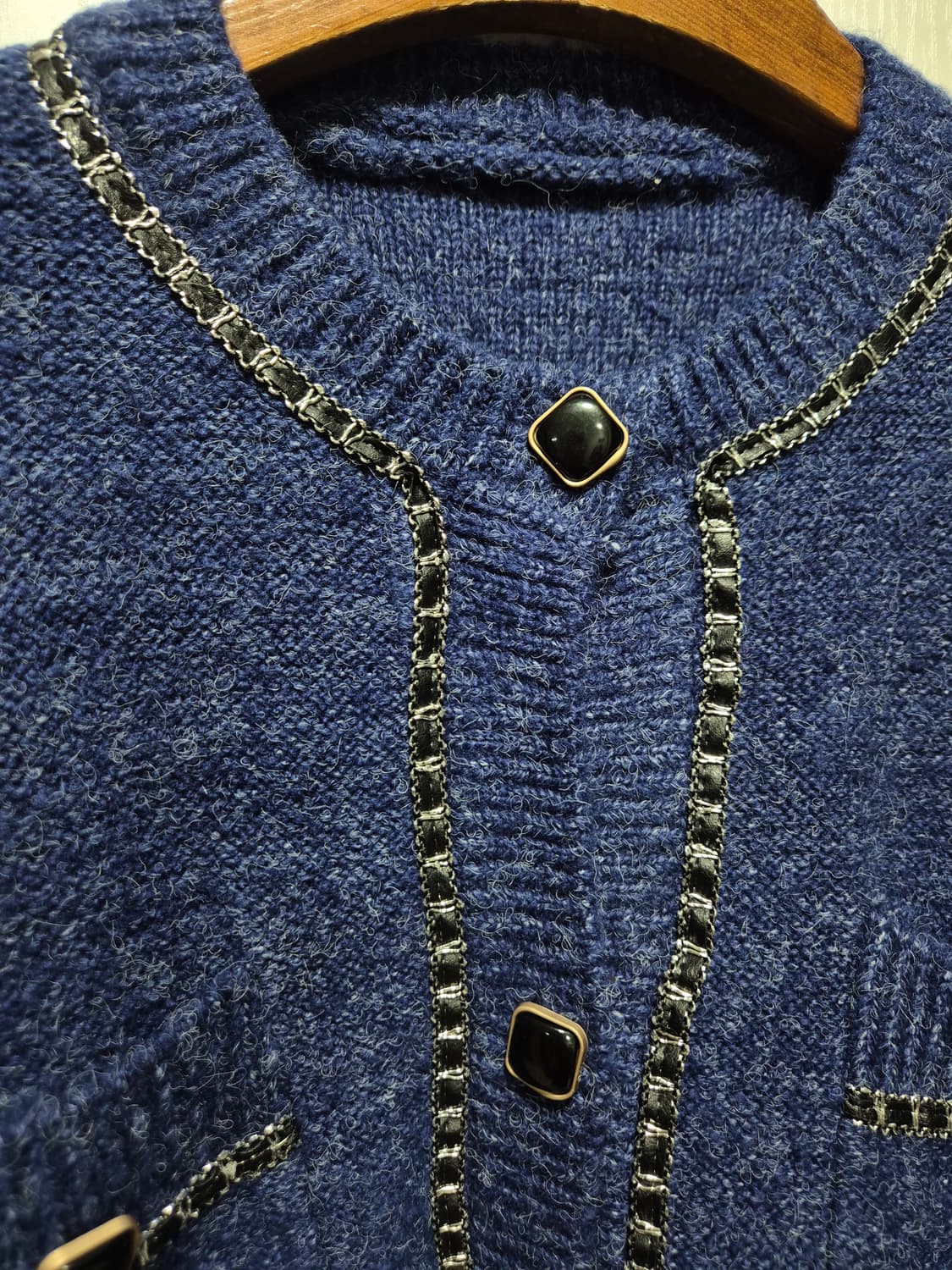 (세일)(새상품)vtg 네이비블루 가디건 스커트 셋업 상품이미지3