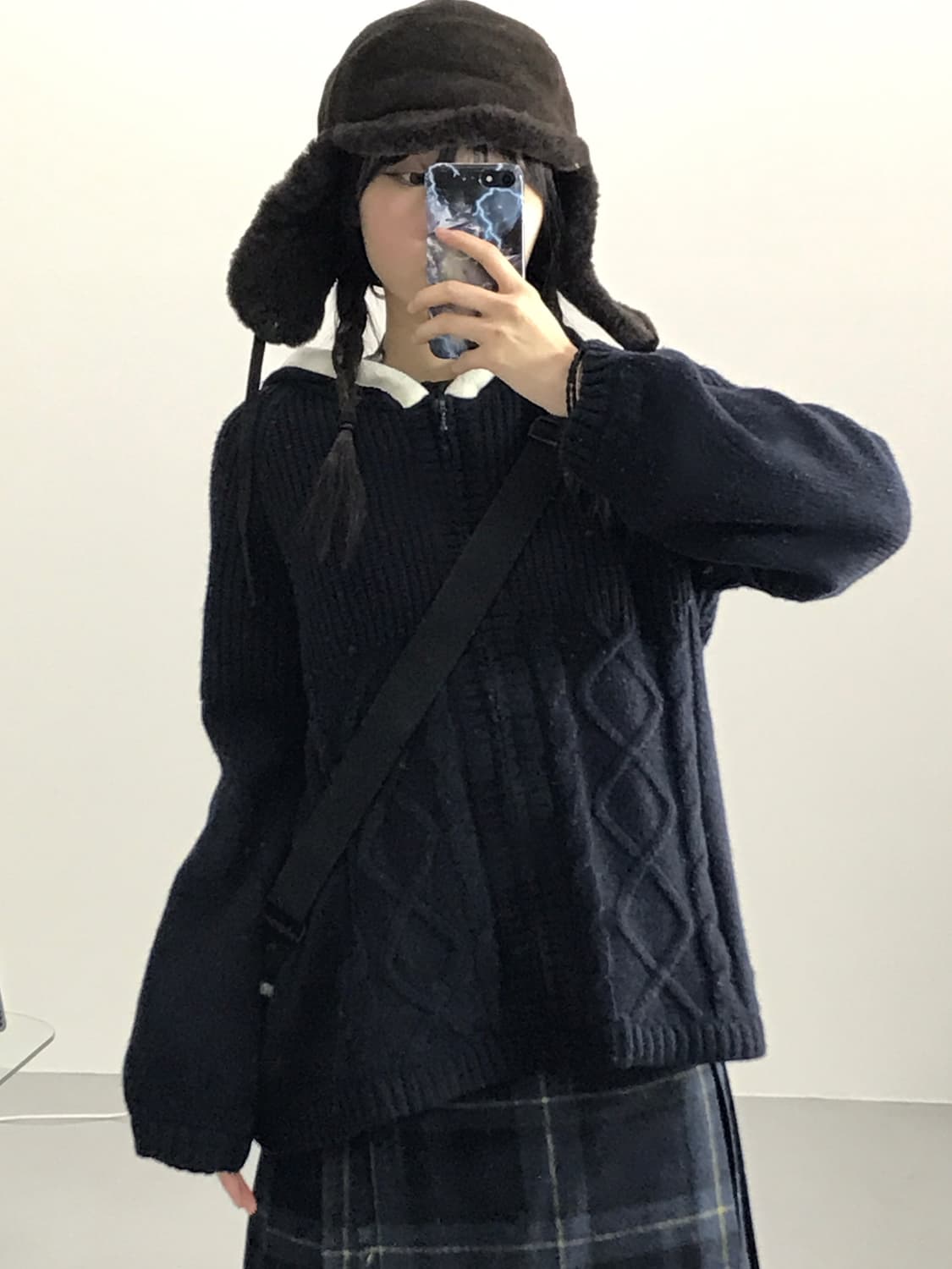 Jpn Navy Knit Zip Up Hoodies 상품이미지1