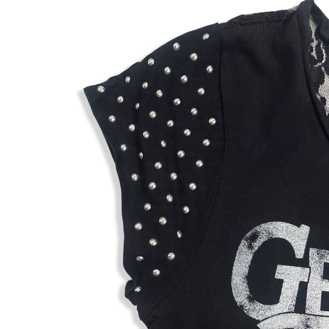 Stud Detail Back Mesh Punky Top 상품이미지7