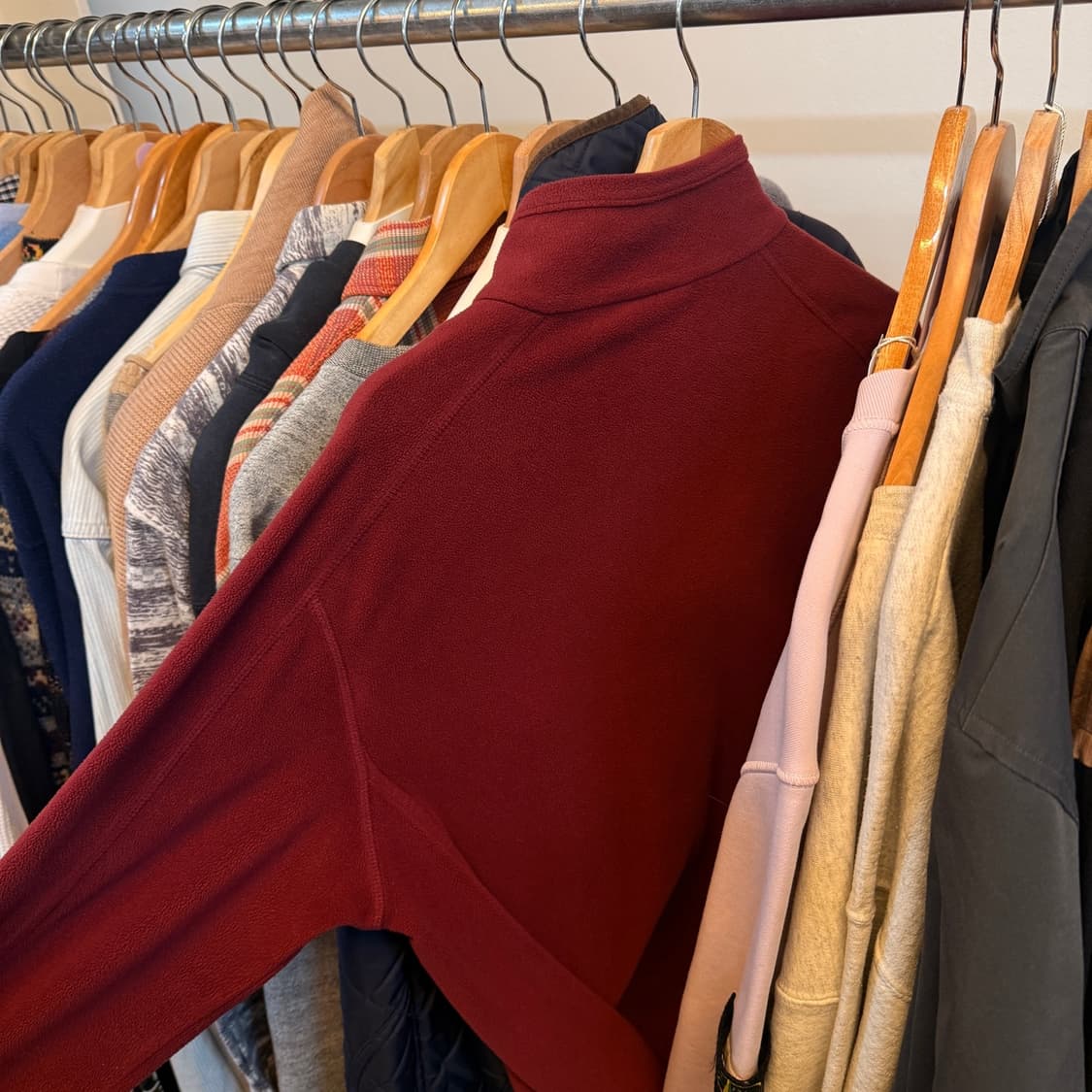 엘엘빈 플리스 하프집업 아노락 집업 버건디 상품이미지8