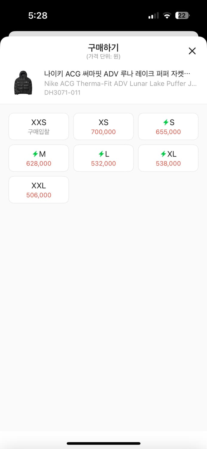 나이키ACG 써마핏 루나 레이크 패딩 M 상품이미지5