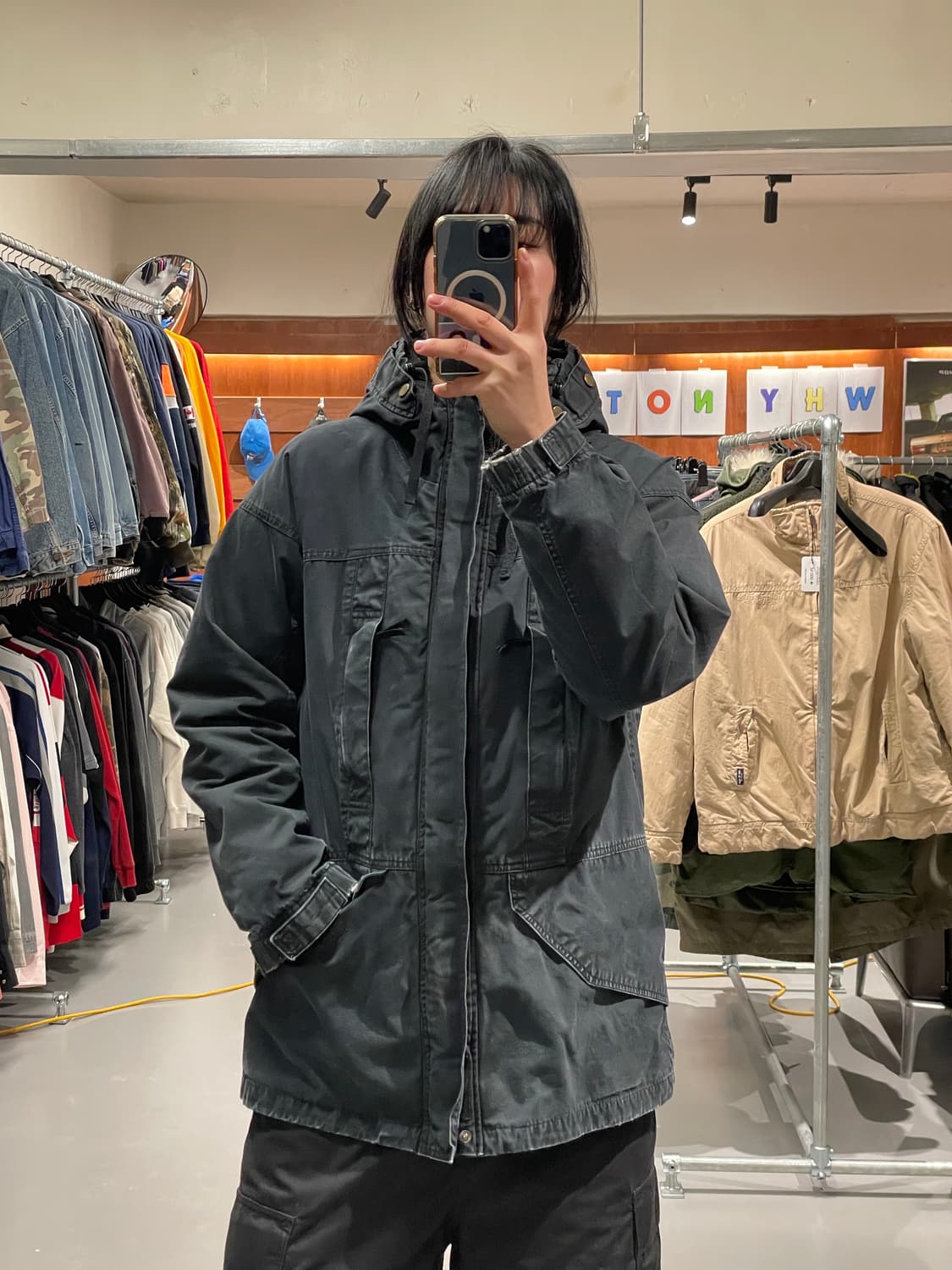 빈티지 후드 야상 자켓   상품이미지1