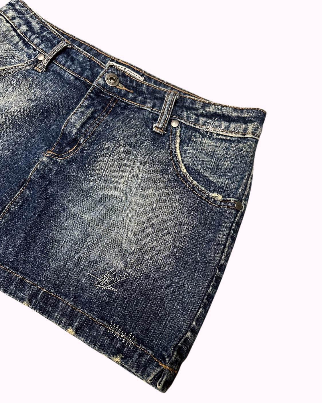 low-rise stitch denim skirt 상품이미지3