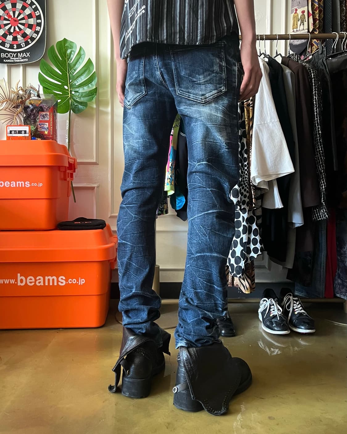90-00s Semantic Design Curved Denim 상품이미지2