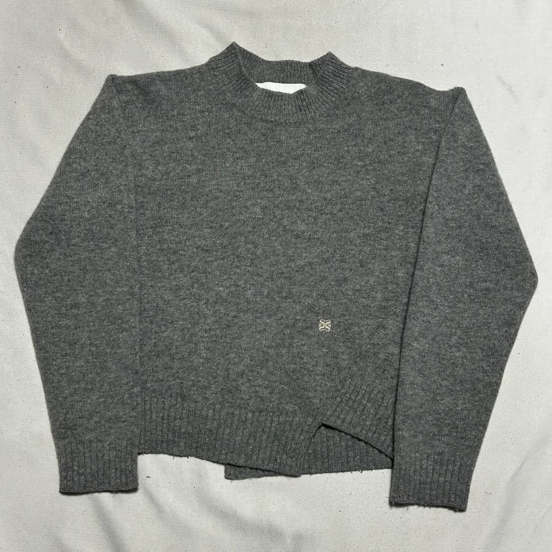 85 세터 여성용 그레이 울 캐시미어 라운드 니트 상품이미지2