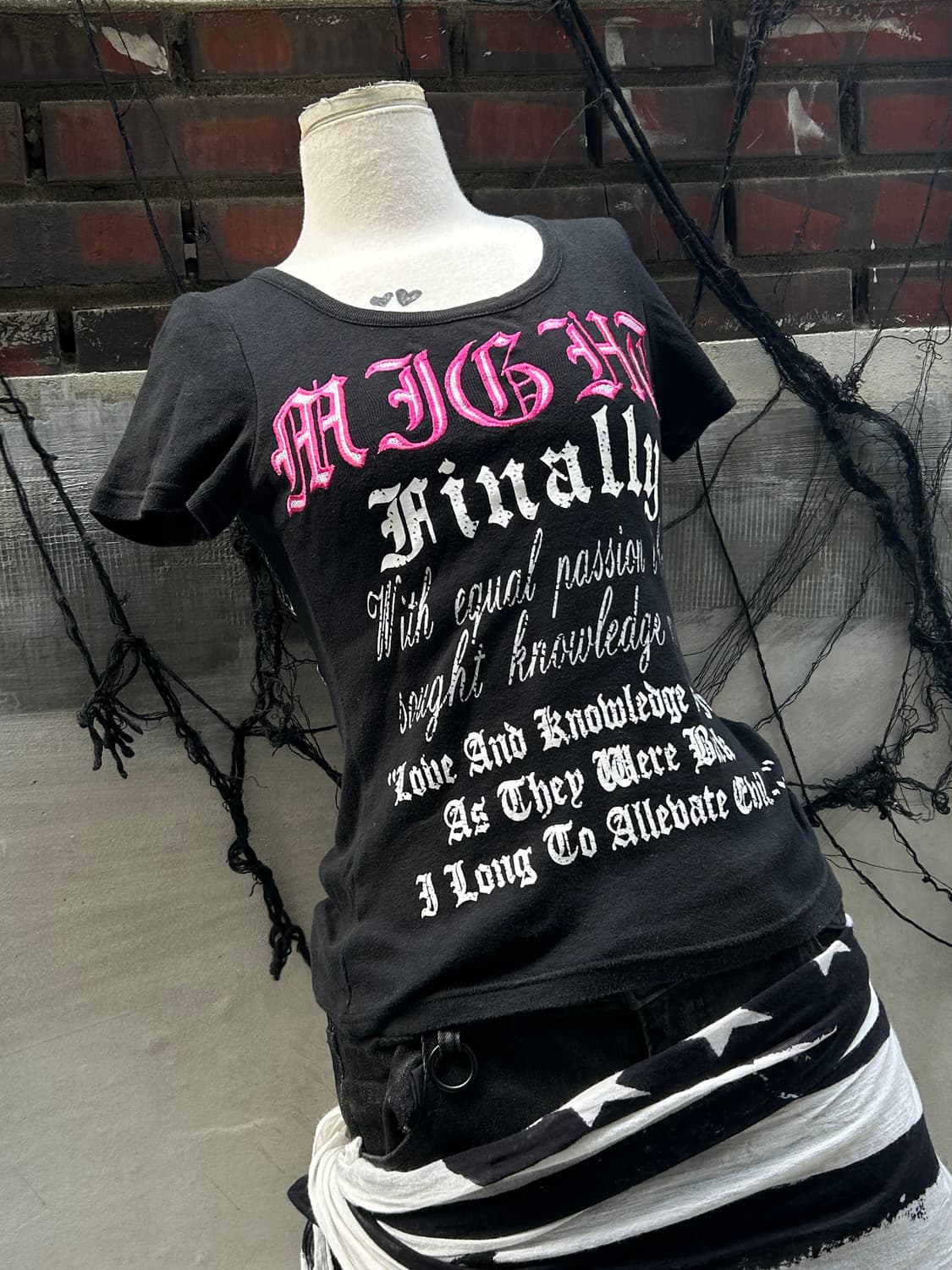 *rare design* 00s JPN 펑크 윙 레터링 프린팅 티셔츠 상품이미지2