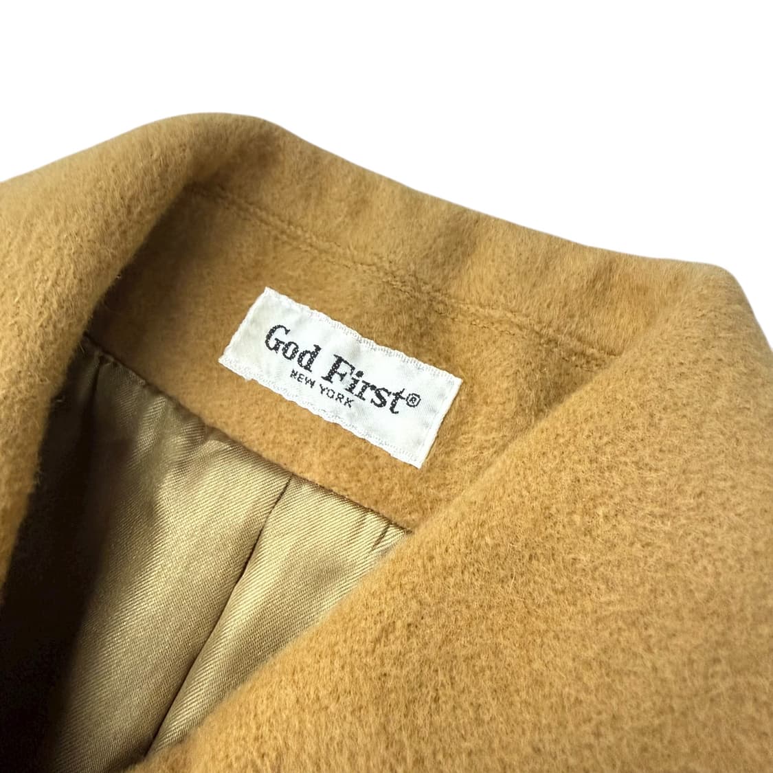 JPN 울100% 베이지 싱글 롱코트 상품이미지7