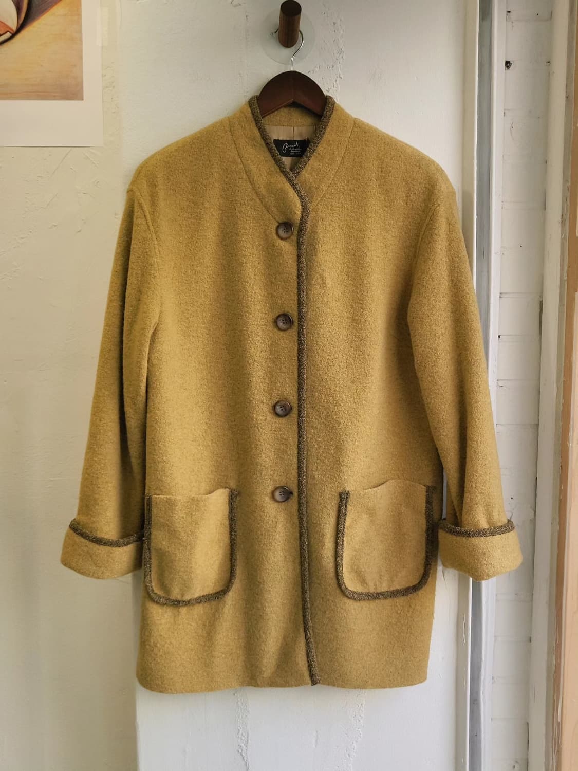 머스터드 울부클 오버핏 코트 상품이미지2