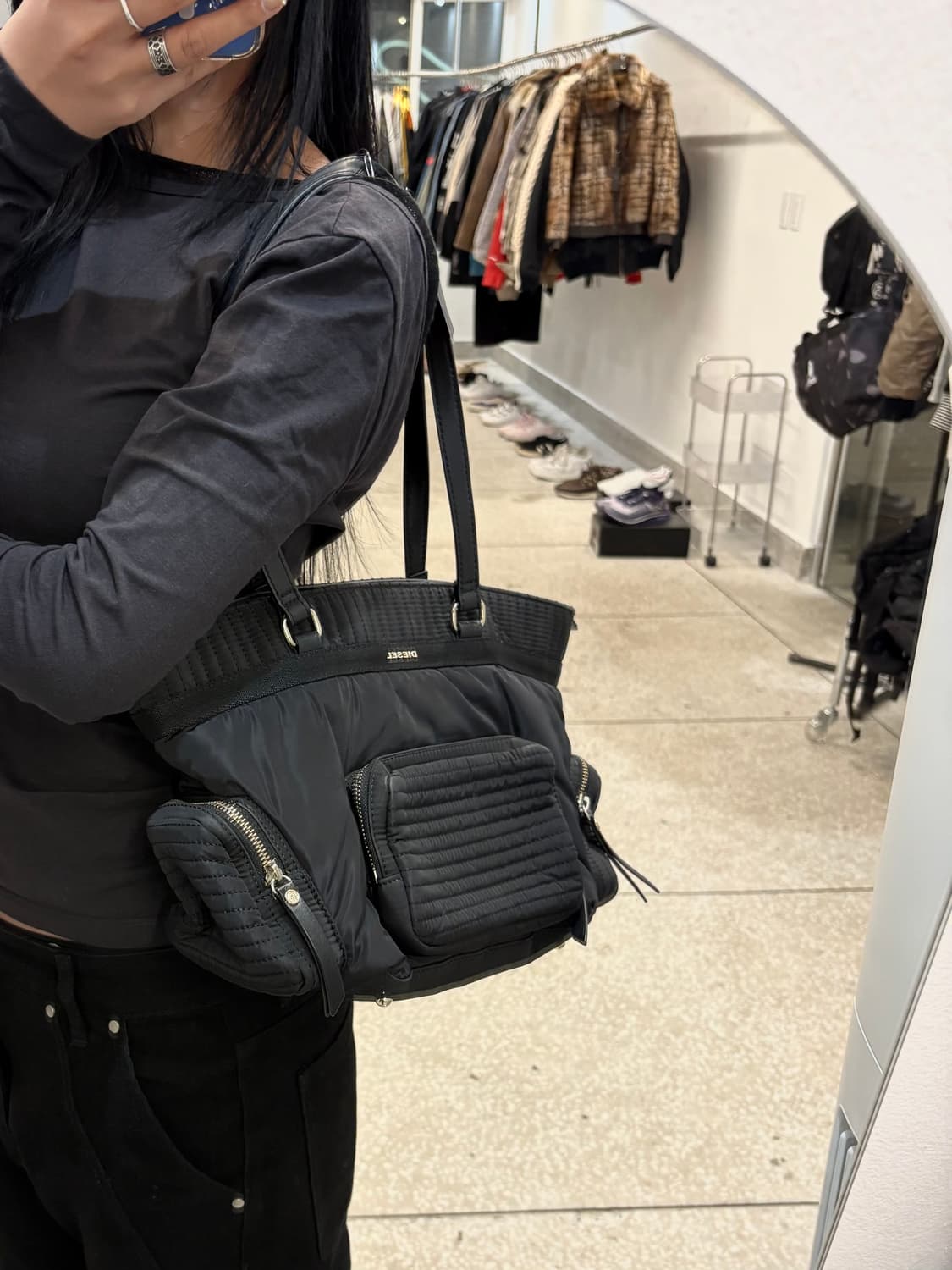 Diesel quilted nylon tote bag 상품이미지1