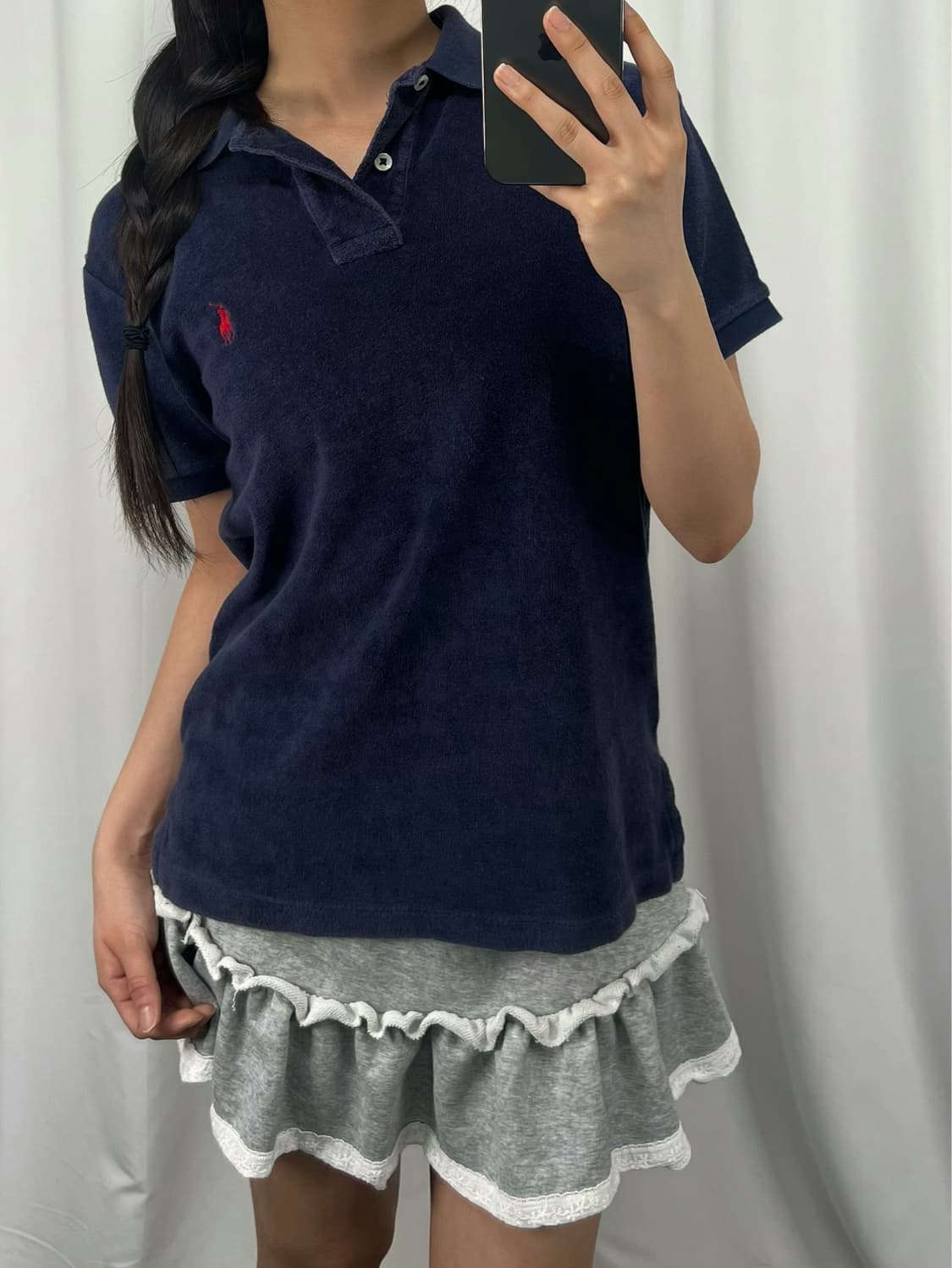 폴로 네이비 테리 반팔 카라티 상품이미지3