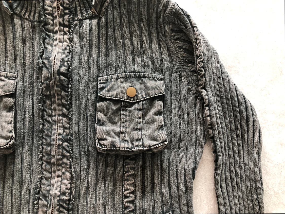 00‘s • y2k 골지 포켓 집업 상품이미지6