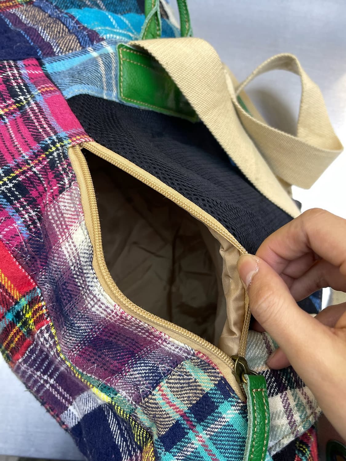 Bms Inc 체크 패치워크 백팩 상품이미지7