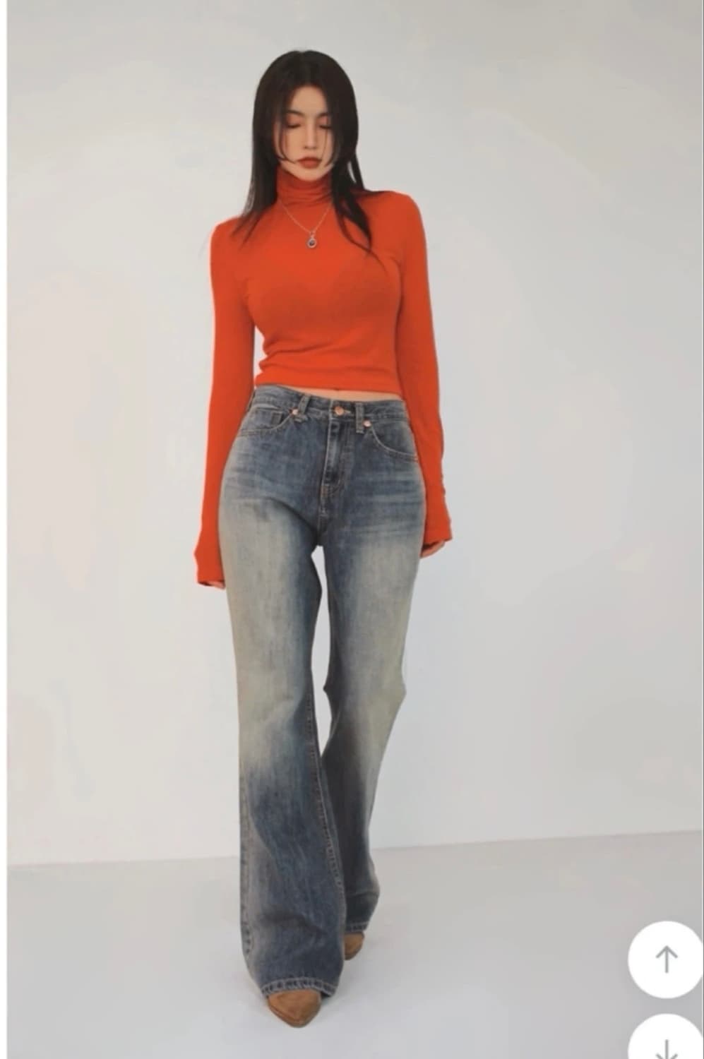 시크윈 ootj 실루엣 워싱 브러쉬 부츠컷 데님팬츠 상품이미지2