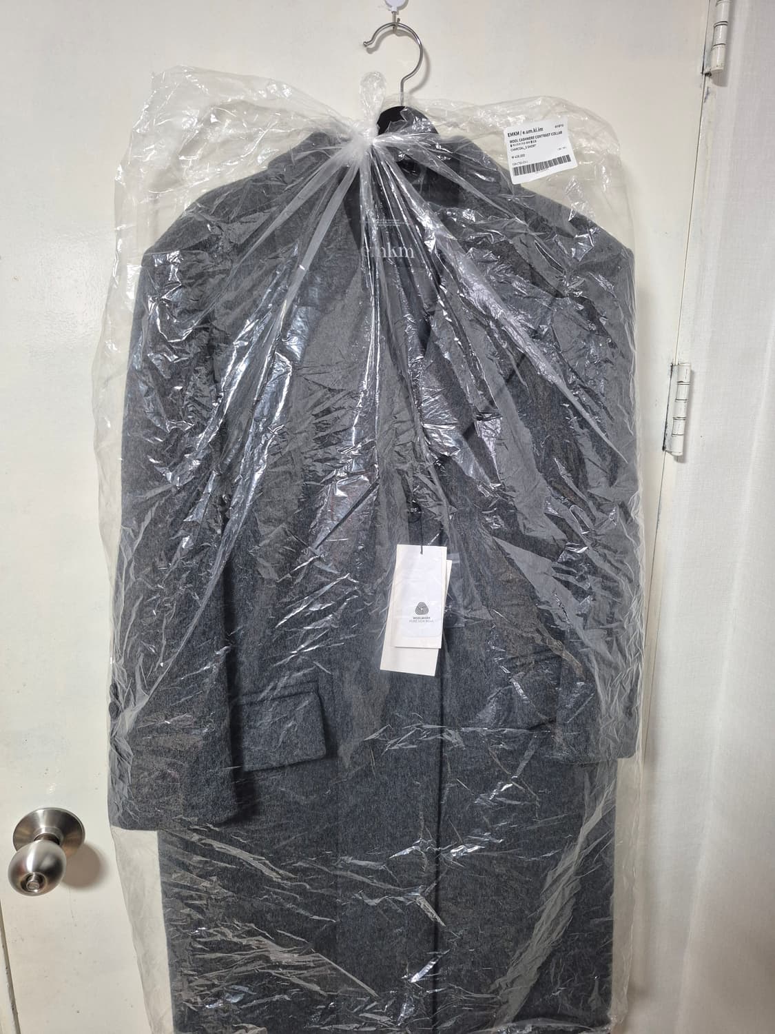 25FW 으음키임 울 캐시미어 카라 배색 롱코트 상품이미지4