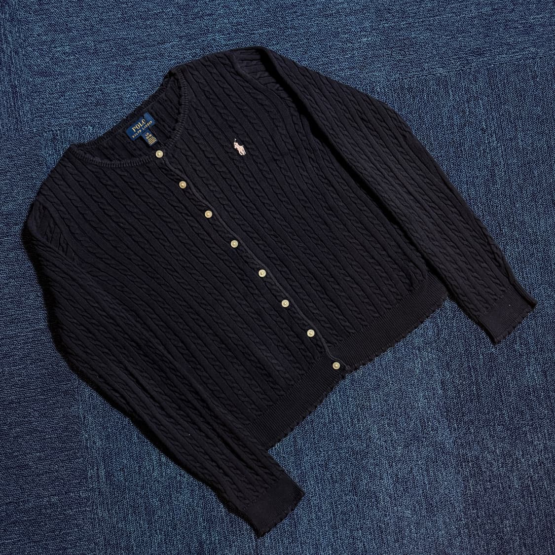 폴로 랄프로렌 네이비 꽈배기 니트 가디건 상품이미지1