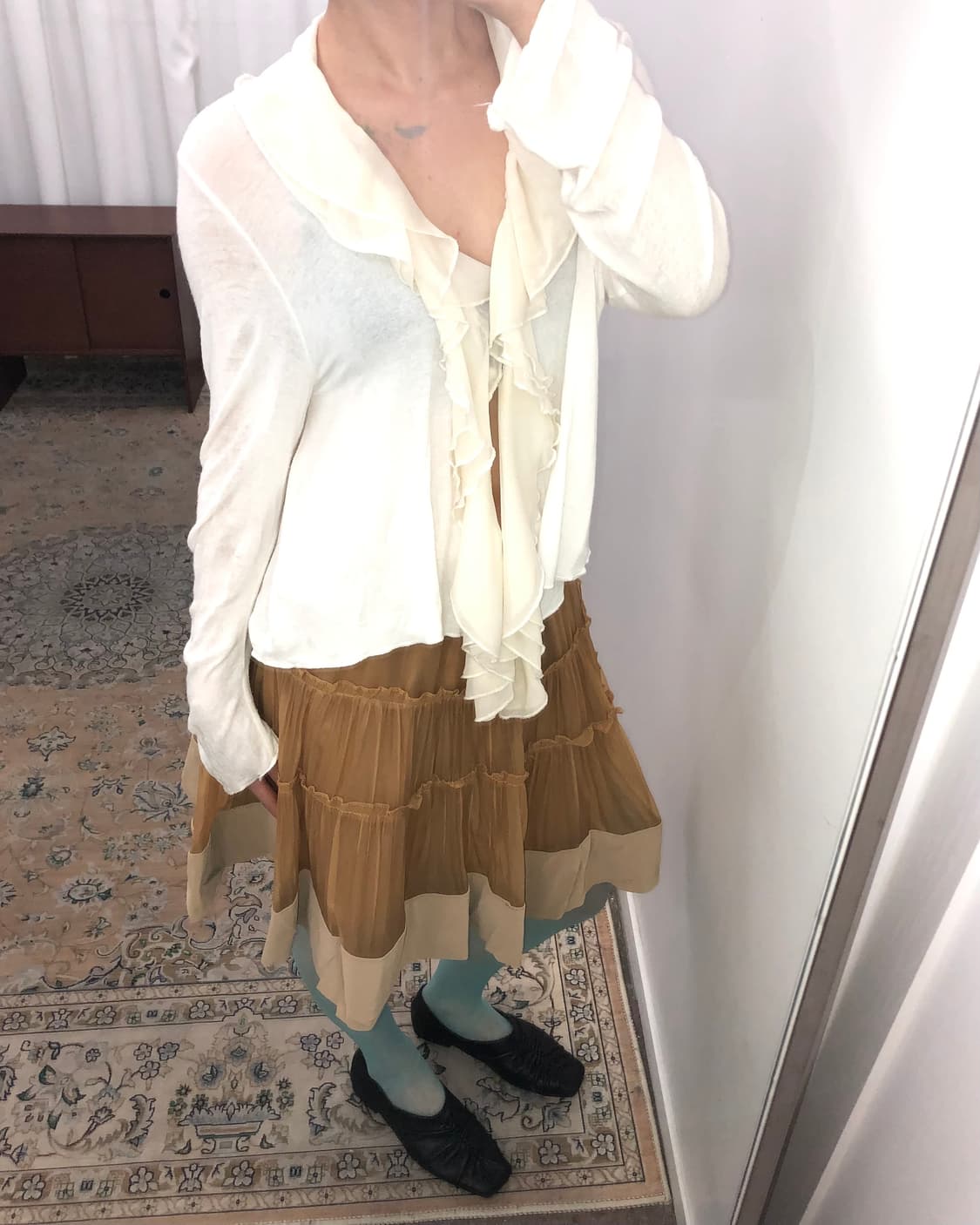 화이트 셔링 가디건 상품이미지1