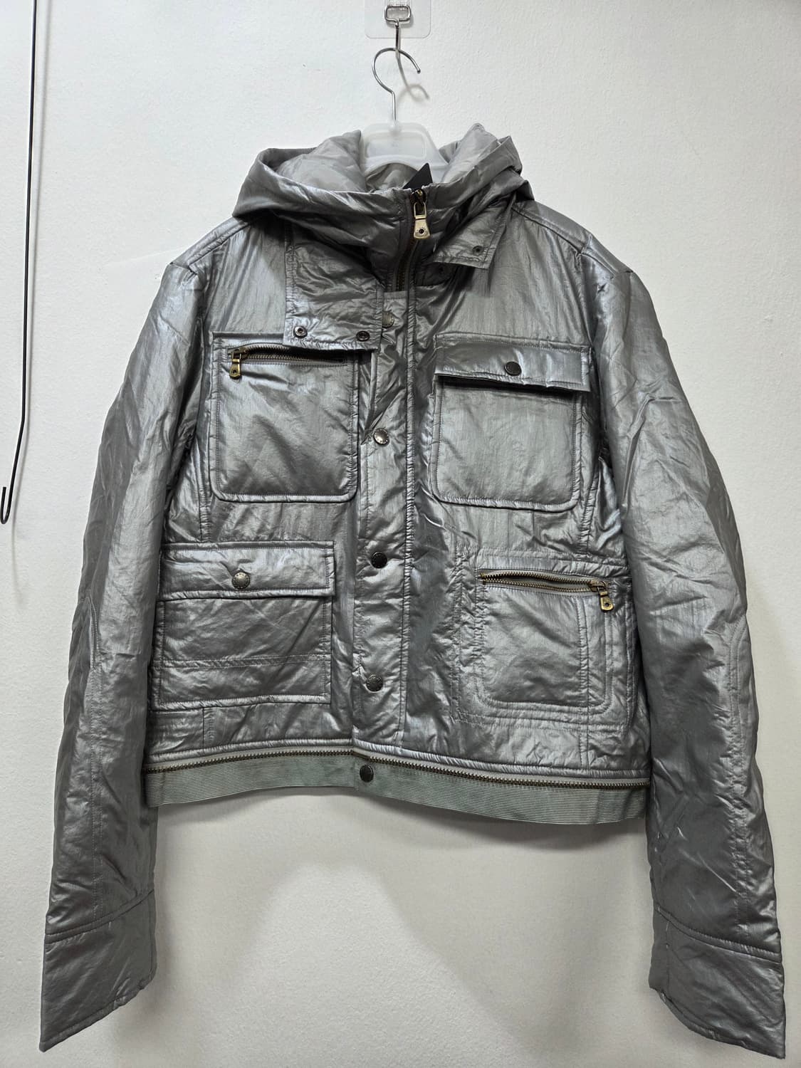 메탈 사이버닉 경량 점퍼 벤치코트 패딩 2way 상품이미지1