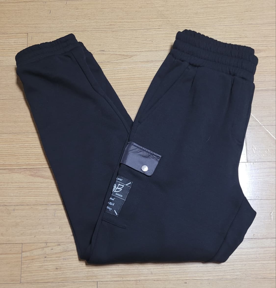 BOB 남성 블랙 트레이닝 바지 상품이미지1