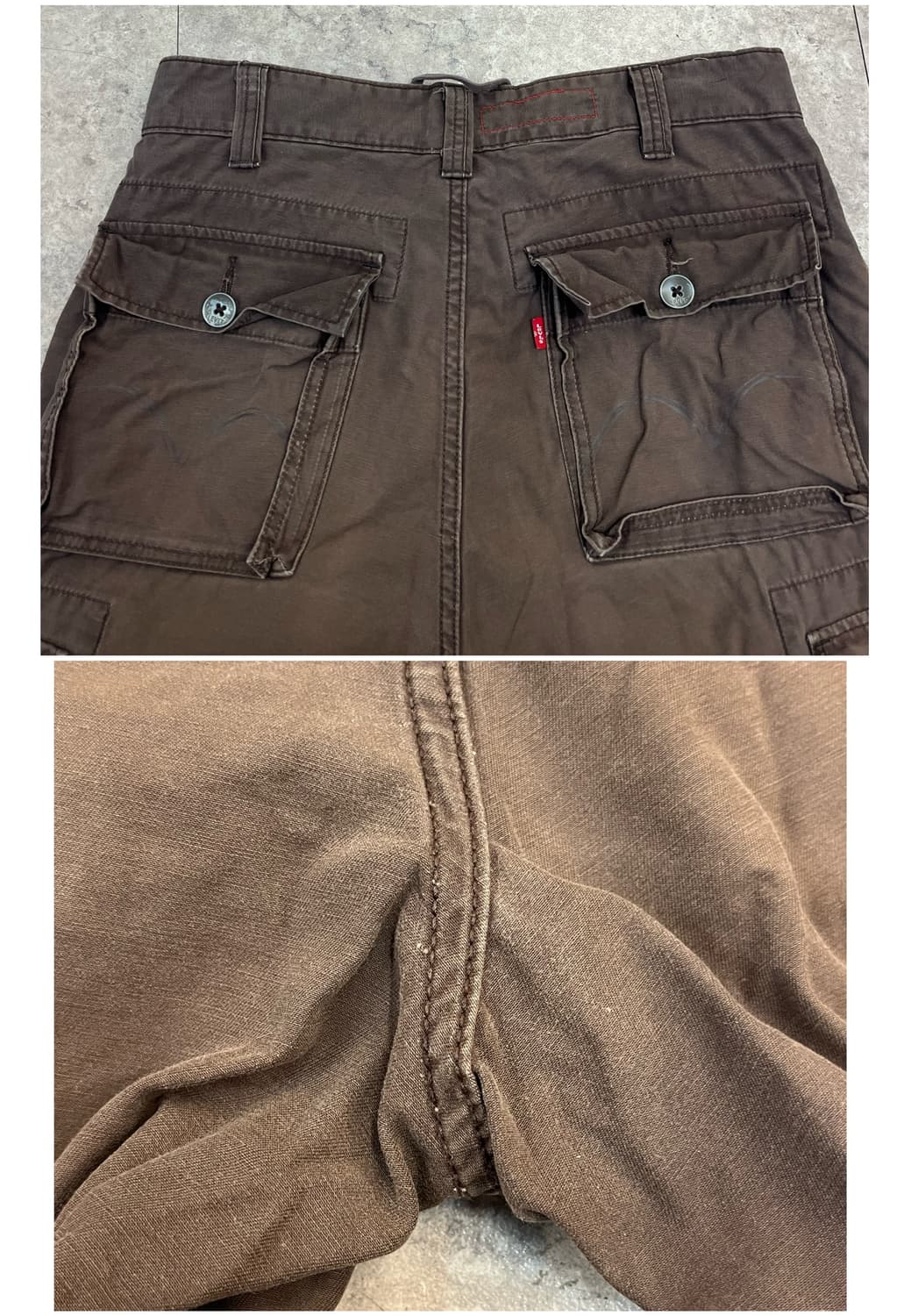 리바이스 카고 하프 팬츠 브라운 W32 #csz3382 상품이미지9