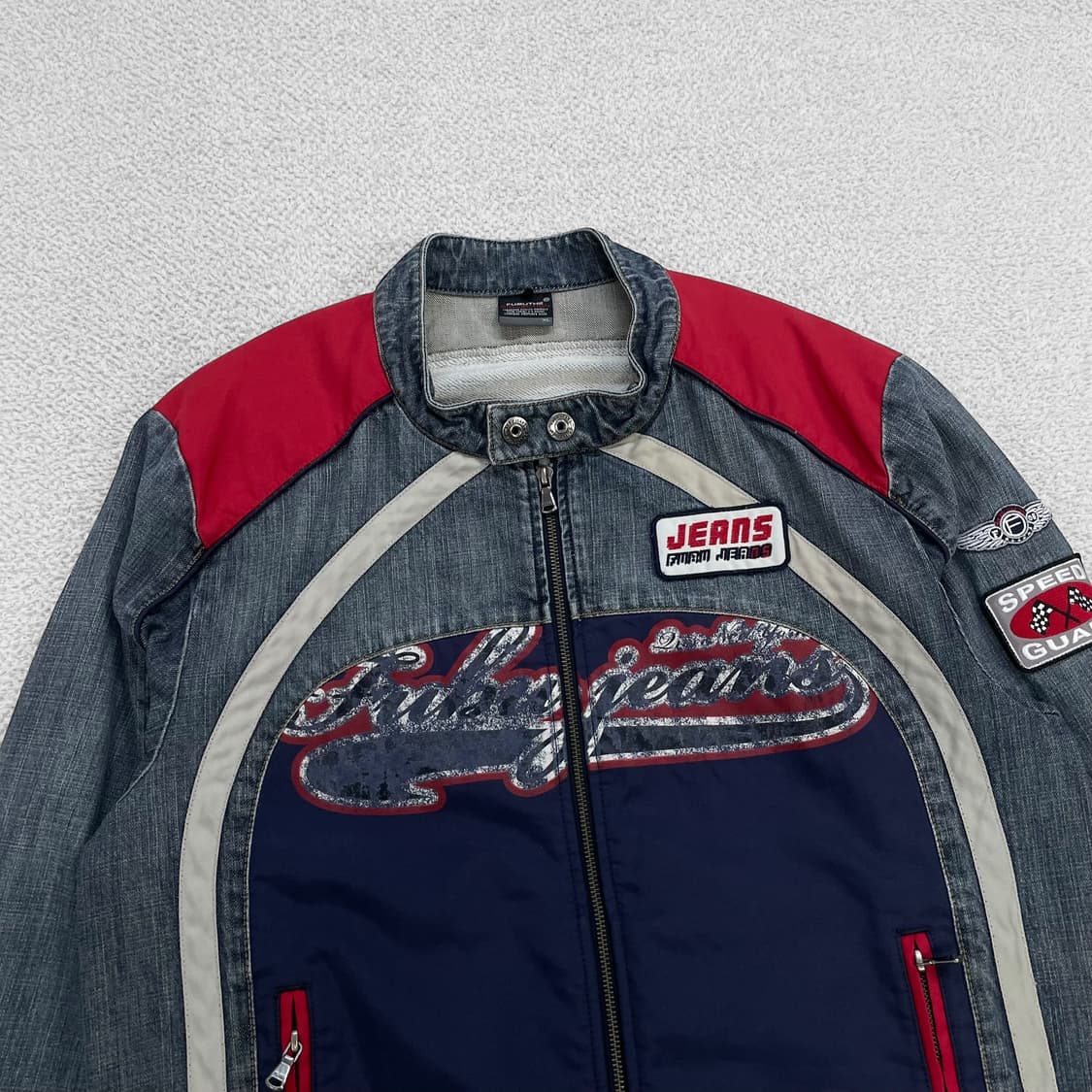 후부 Fubu USA 올드스쿨 데님 바이커 레이싱 자켓 상품이미지3