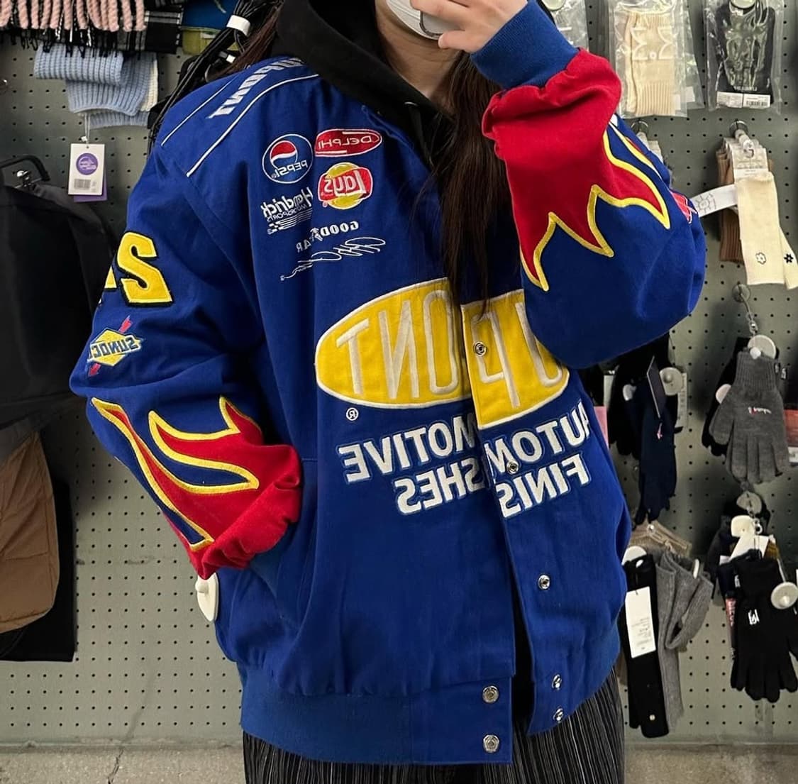 VINTAGE 블루 불꽃 레이싱자켓 상품이미지2