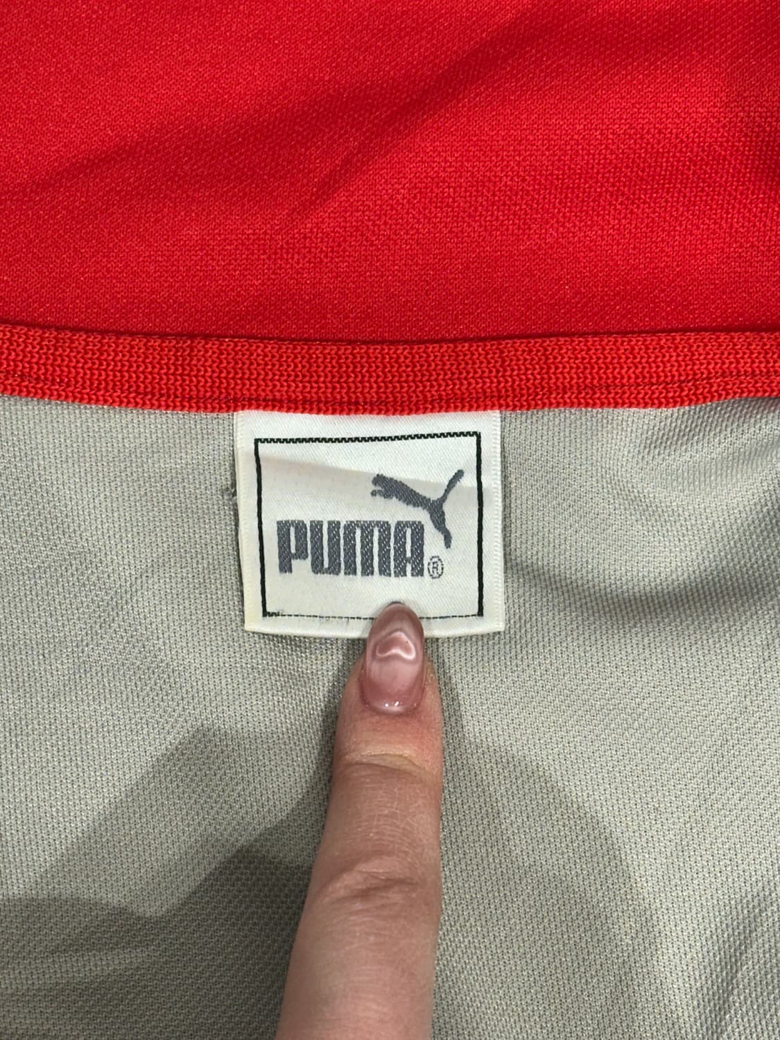 푸마 그레이 레드 배색 오버핏 트랙탑 져지 상품이미지7