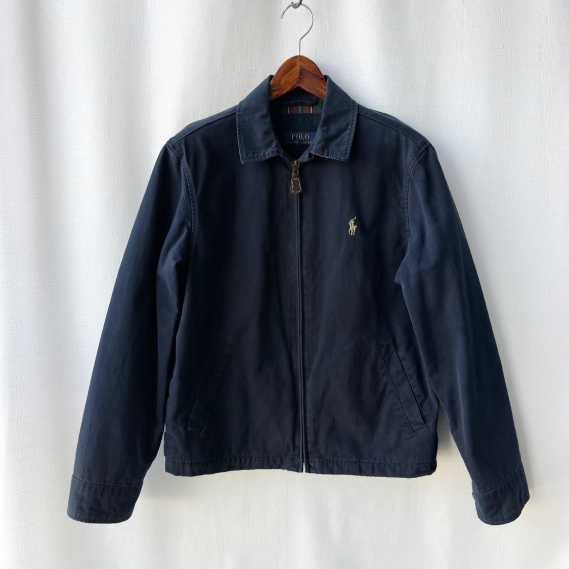 폴로 랄프로렌 코튼 스윙탑 블루종 자켓 네이비 체크 S 상품이미지1