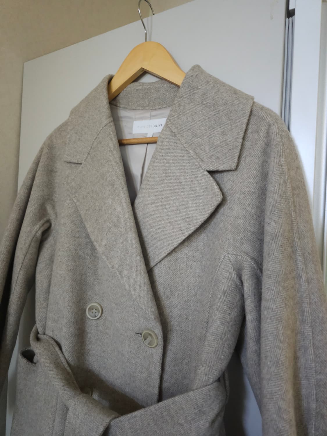 올리브데올리브 양모 핸드메이드 롱코트 상품이미지3