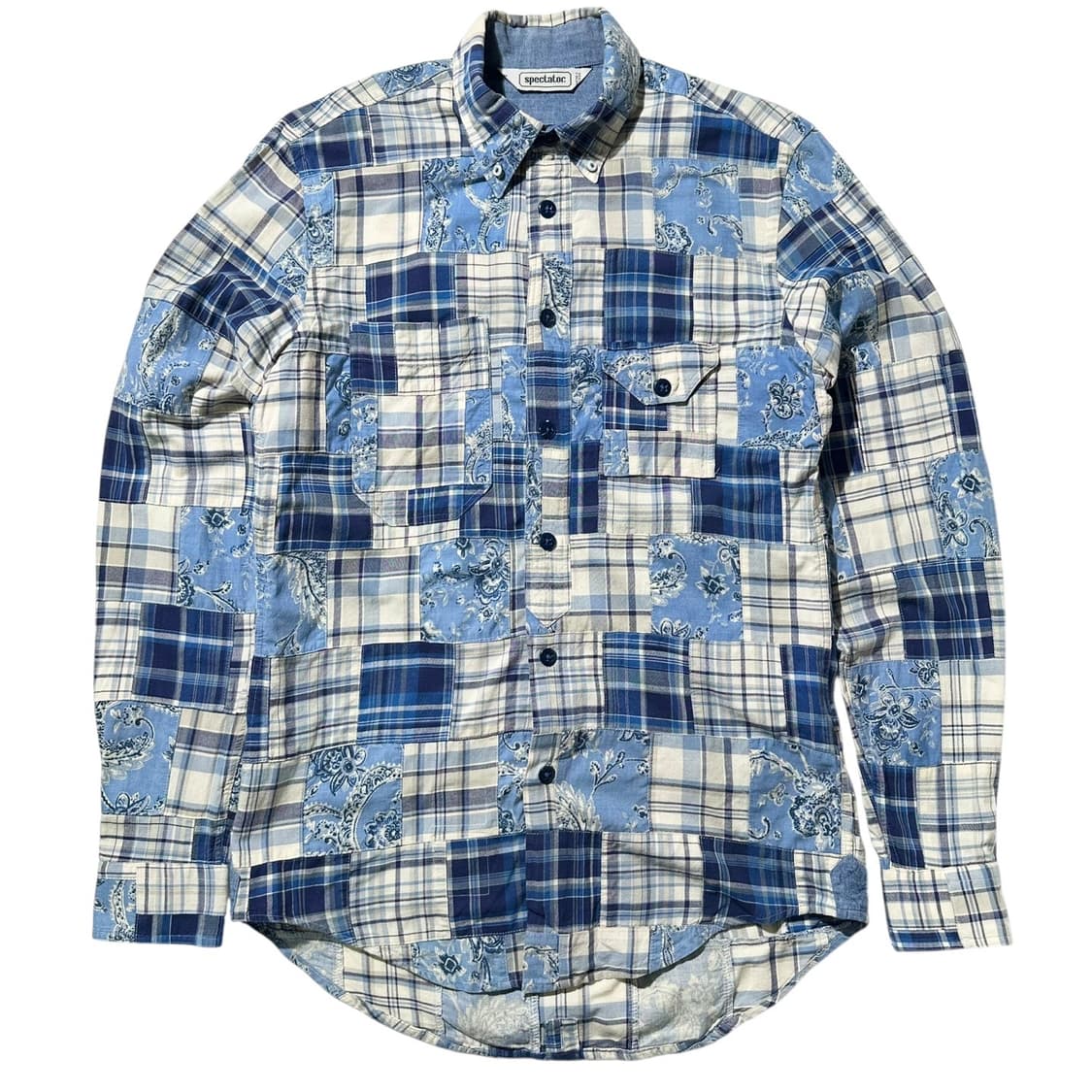 스펙테이터 마드라스 체크 페이즐리 패치워크 워크 셔츠 상품이미지1