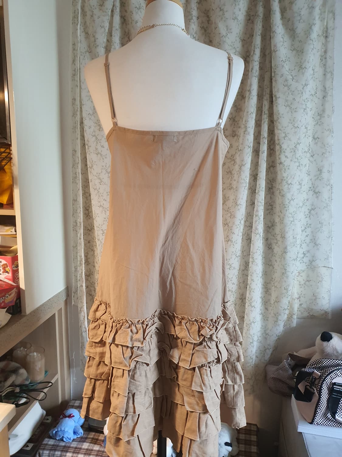 [일본빈티지] 프릴 캉캉 끈나시 롱 원피스 모리걸 상품이미지4