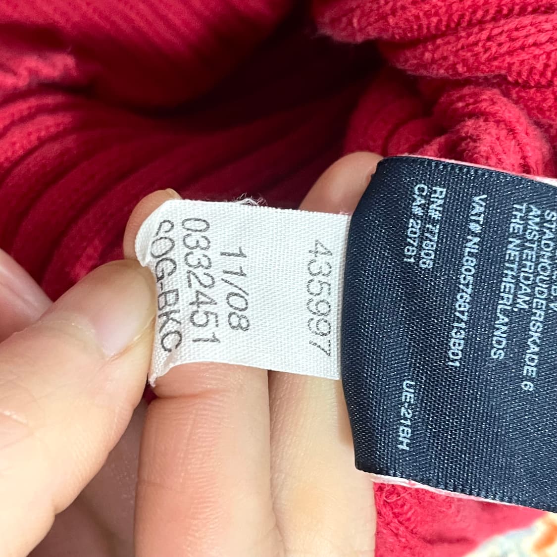 타미힐피거 레드 골지 투웨이 풀집업 가디건 여성S 상품이미지7