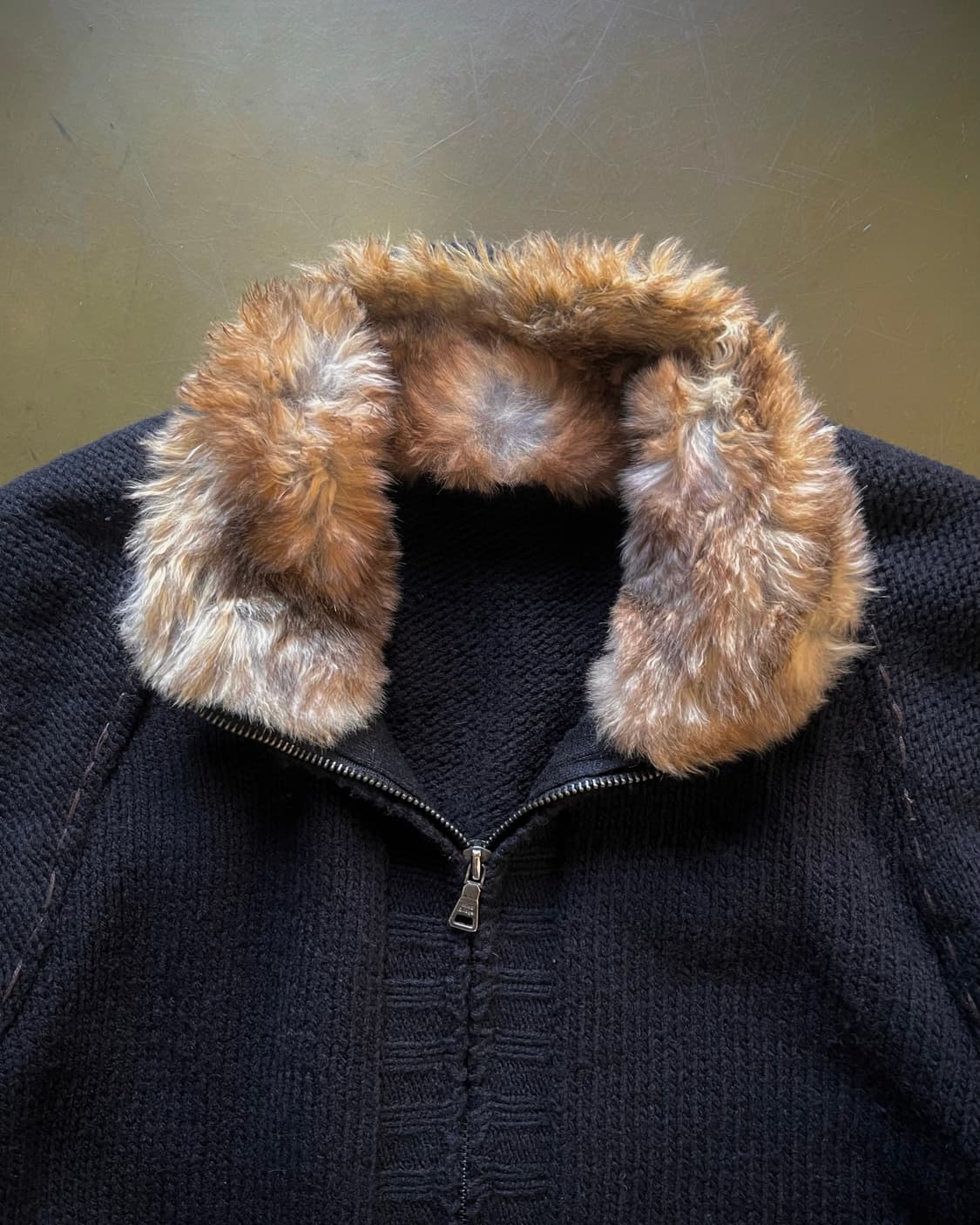 Mind Bridge Fur Trimming Knit Zip-up 상품이미지4