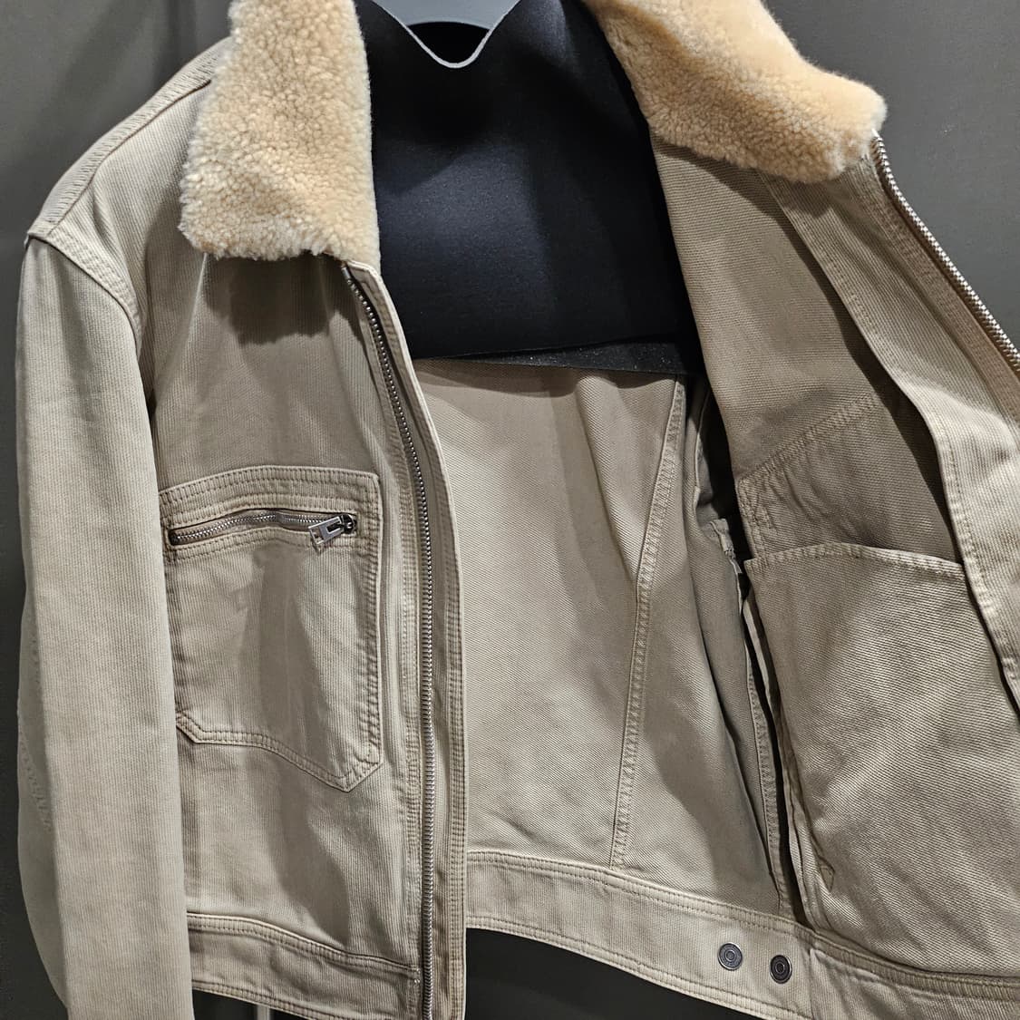 툠포드 베드포드 시어링 카라 코튼 트러커 블루종 상품이미지6