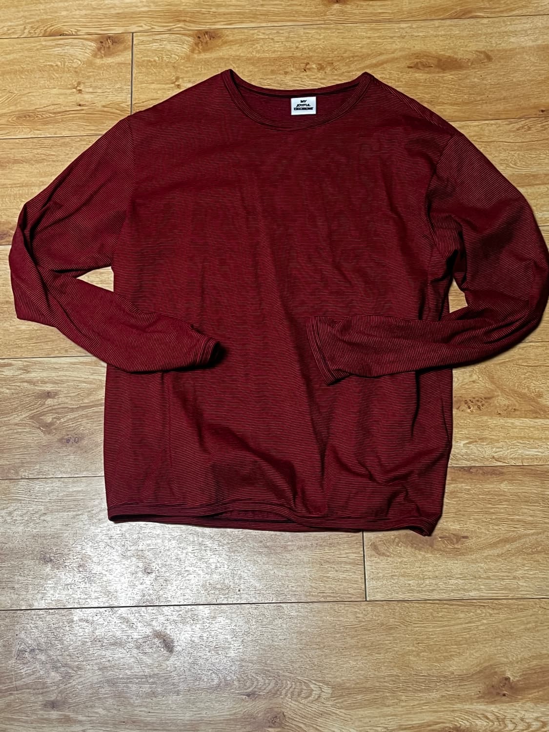 MJD 스트라이프 핑거홀 롱슬리브 레드 상품이미지1