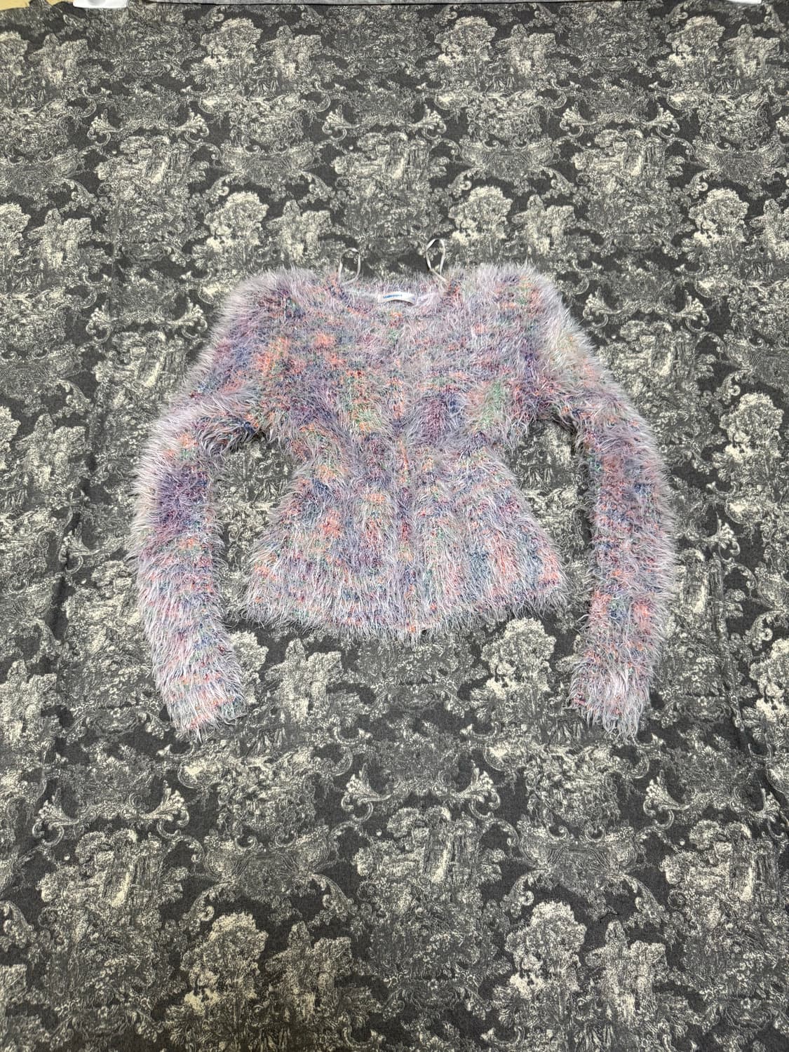 shoulder point rainbow knit zip up  상품이미지2