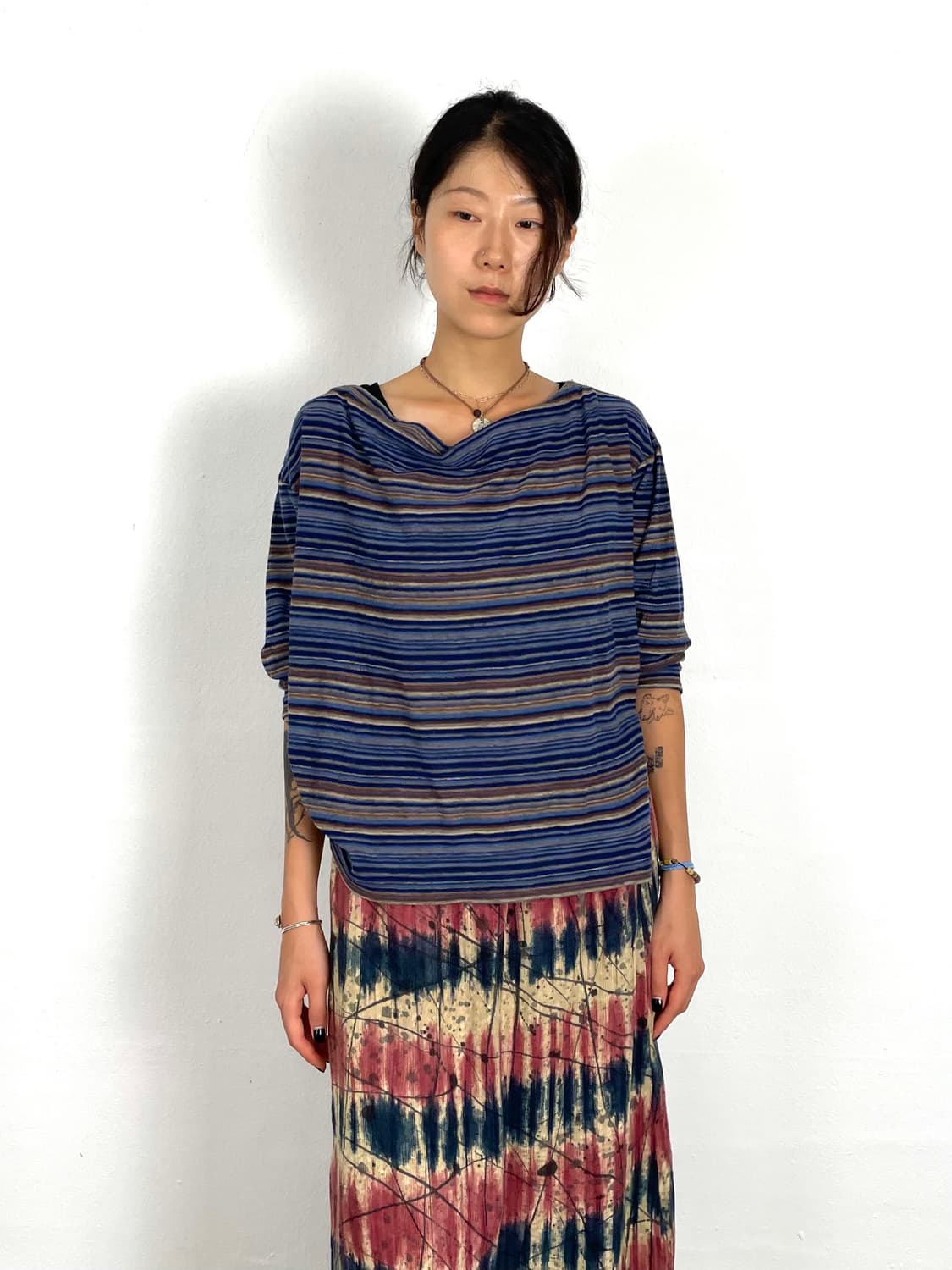 90s issey miyake plantation stripe top   상품이미지4
