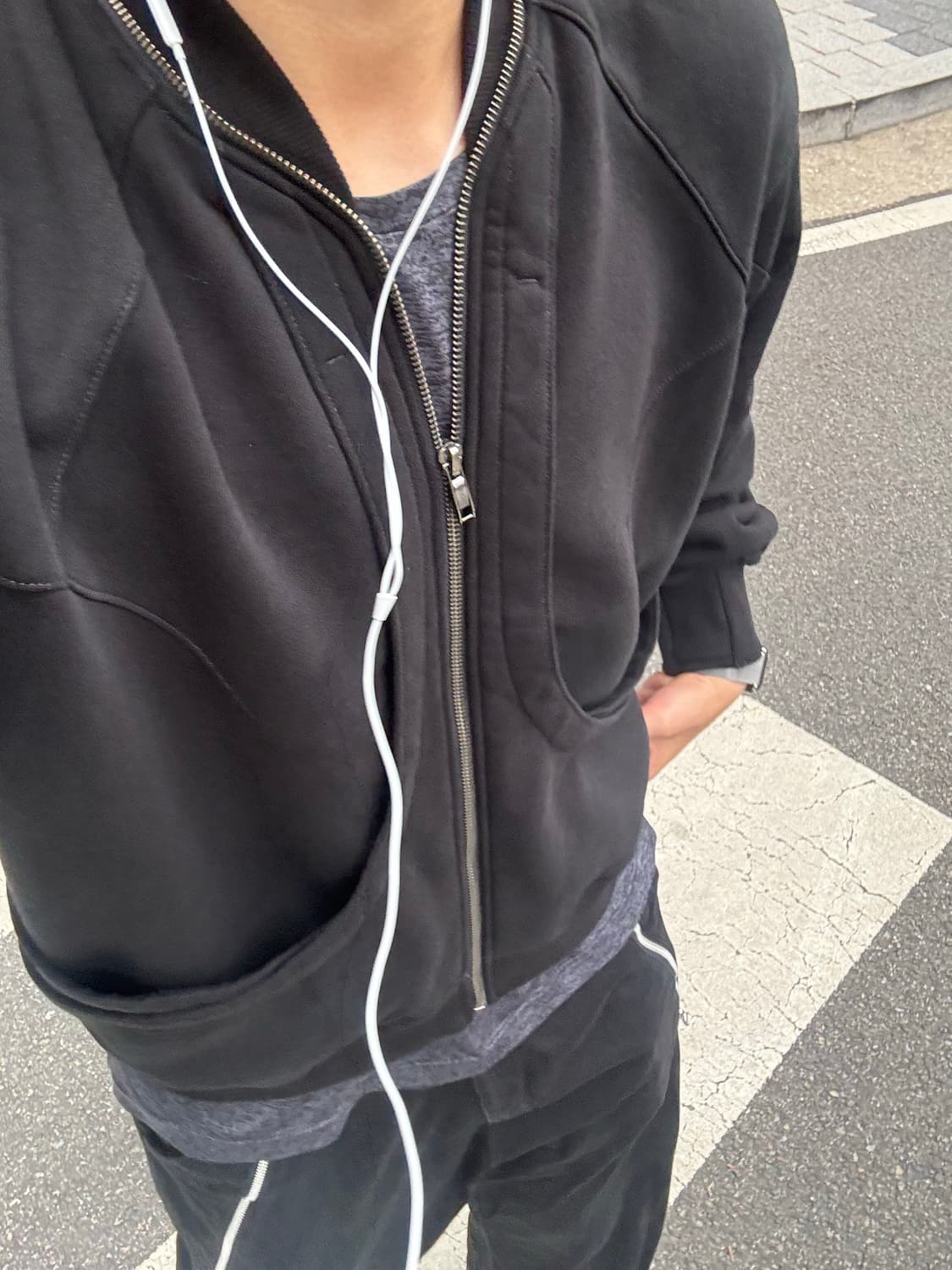 코스트퍼킬로 더블 포켓 스웻 집 자켓 블랙 L 상품이미지2