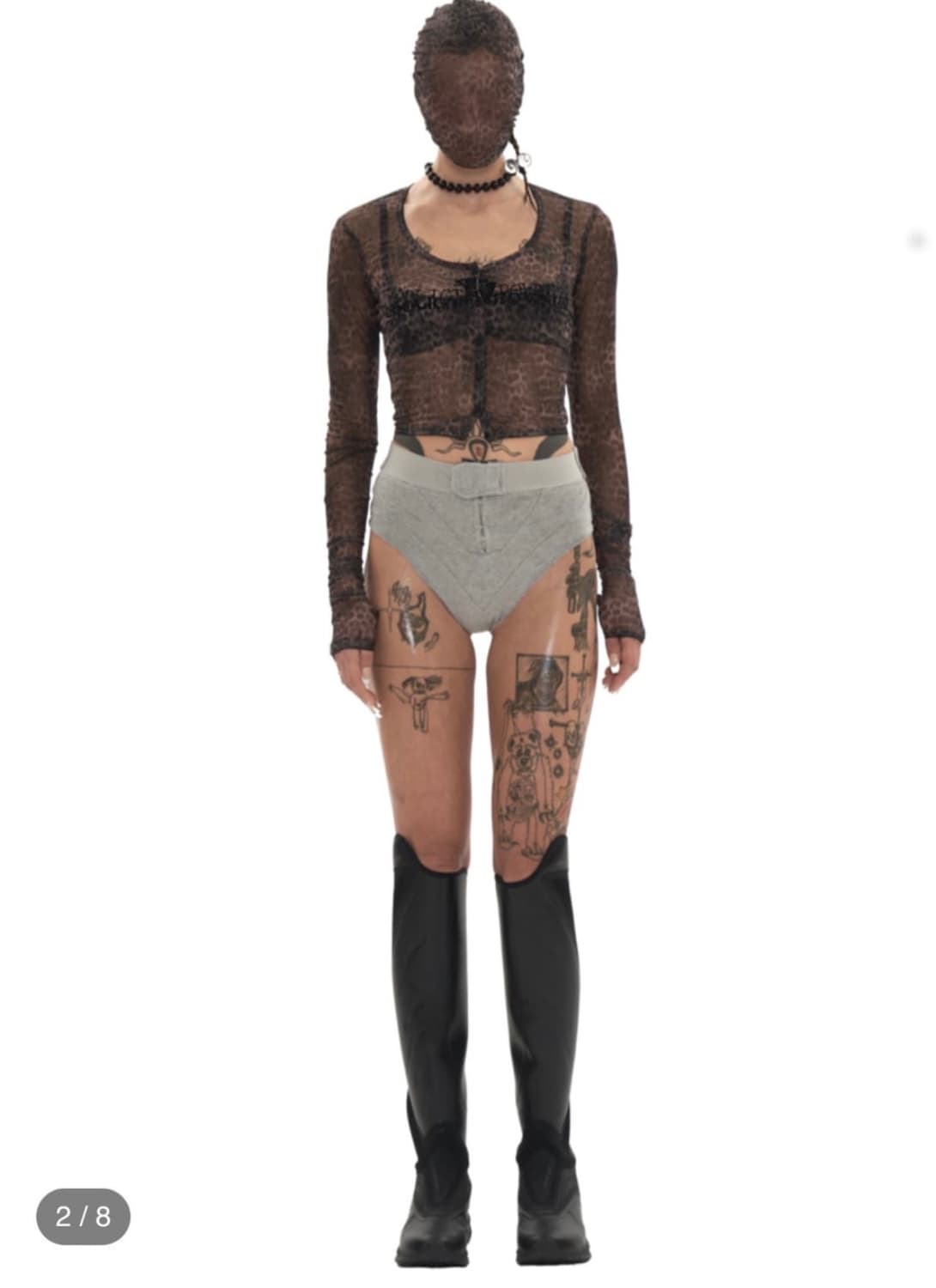 604service 레오파드 매쉬 가디건 상품이미지1